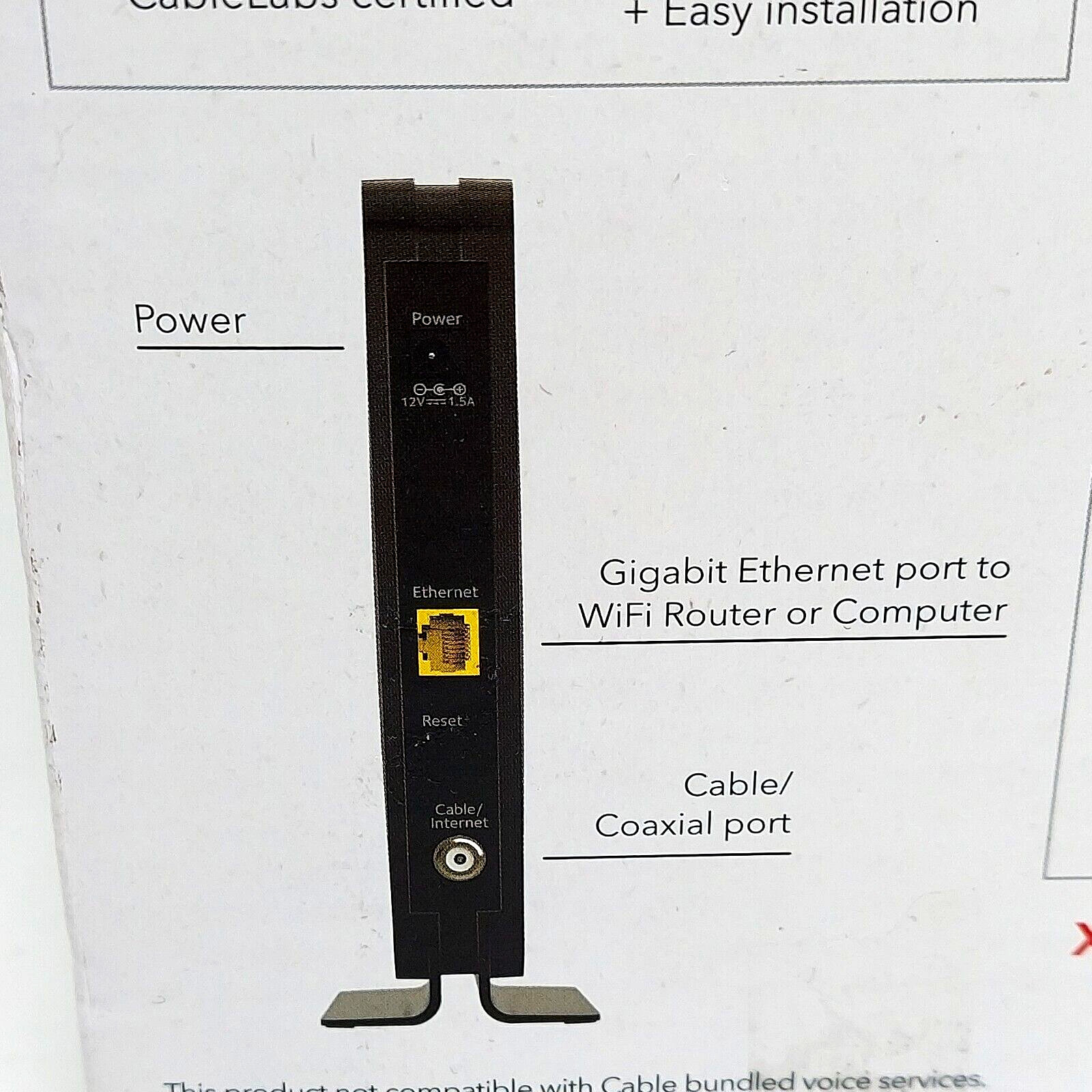 NETGEAR CM500-1AZNAS 16×4 DOCSIS 3.0 Cable Modem Max Download Speeds 686mbps
