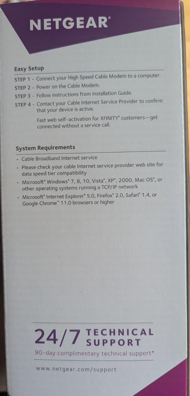 Netgear® CM500 16×4 DOCSIS 3.0 680Mbps High Speed Cable Modem
