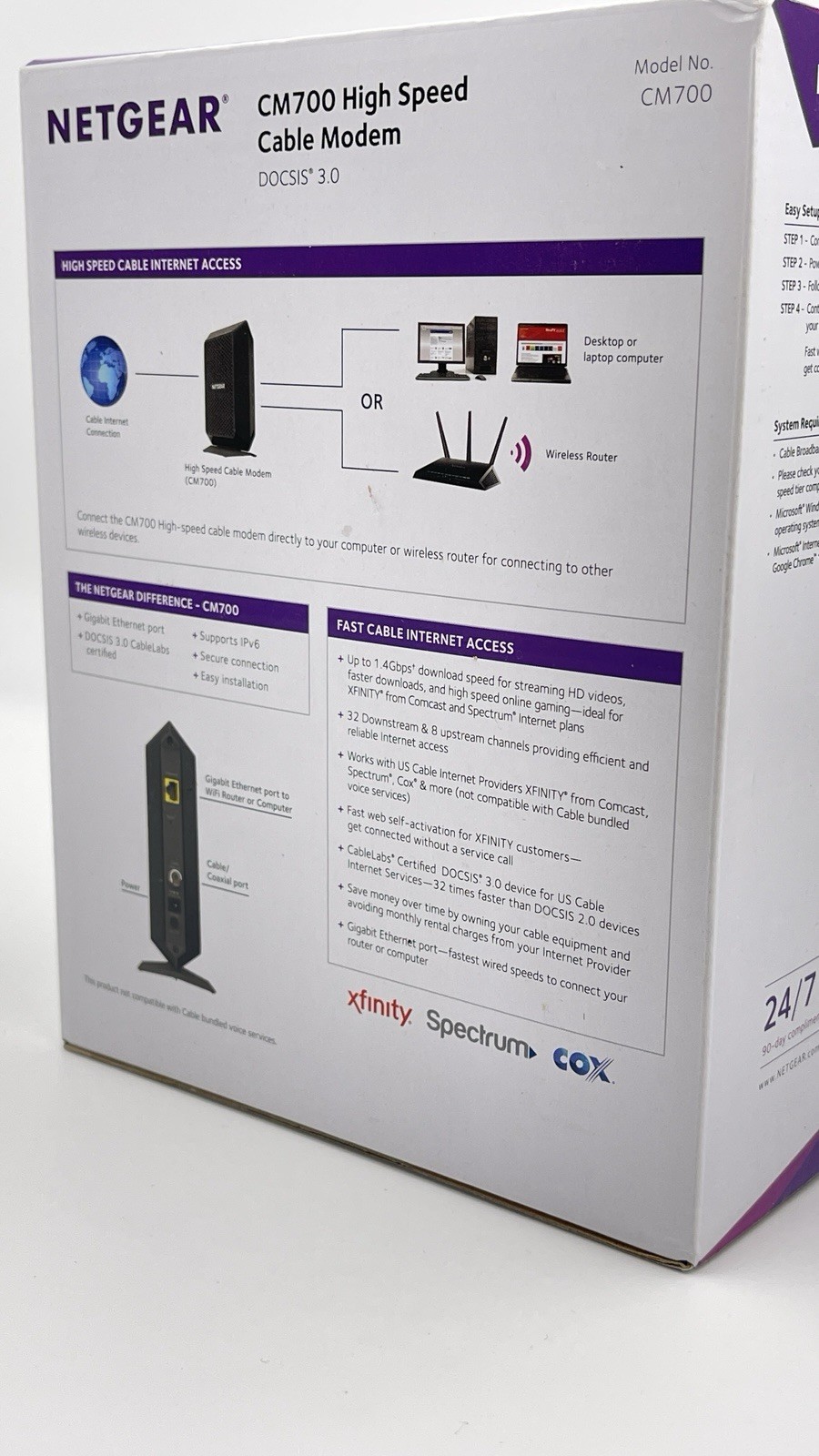 NETGEAR CM700 High Speed Cable Modem 1.4Gbps DOCSIS 3.0 32×8 XfinitySpectrum Cox