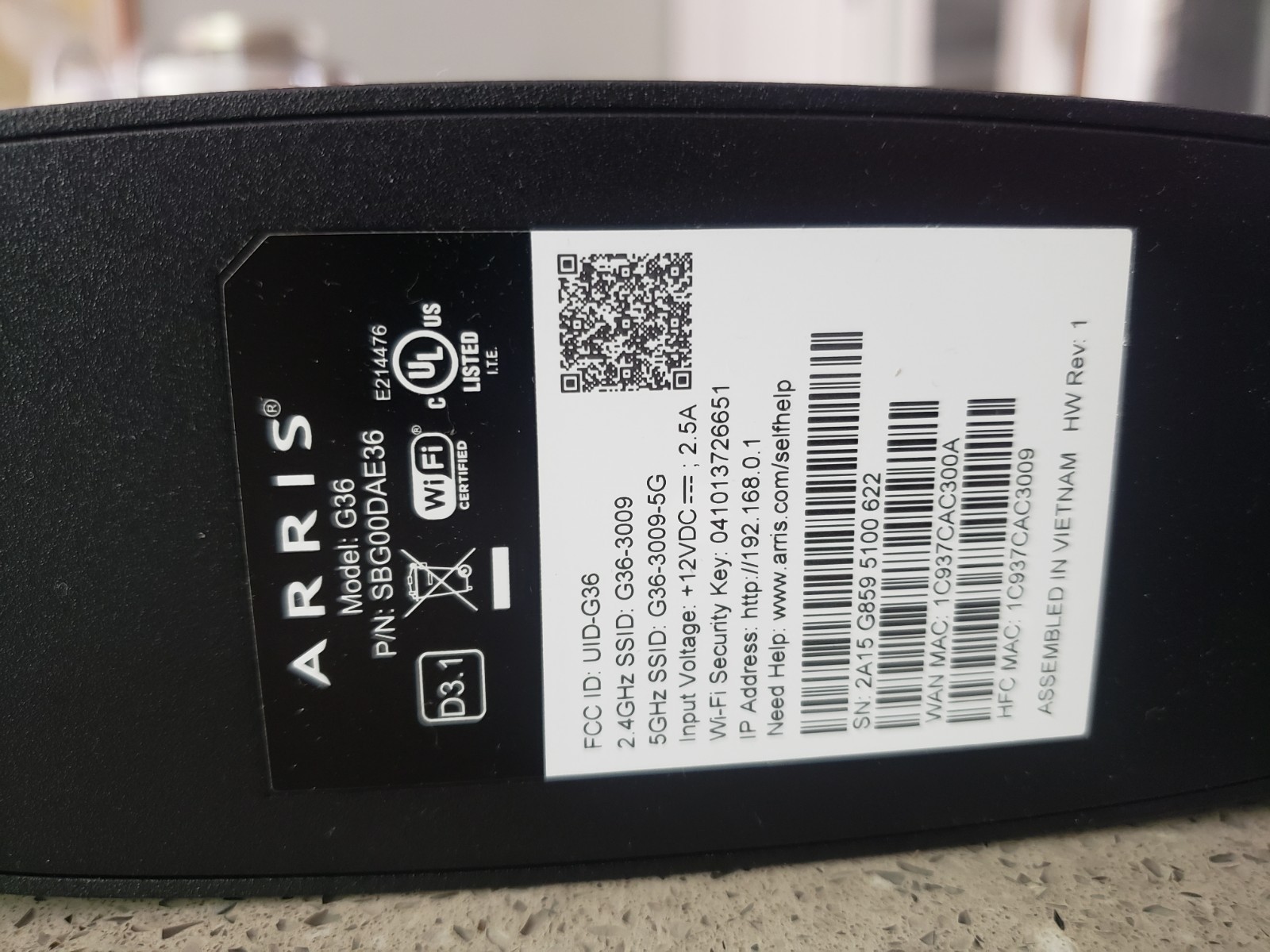 ARRIS Surfboard G36 DOCSIS 3.1 Multi-Gigabit Cable Modem & AX3000 Wi-Fi Router
