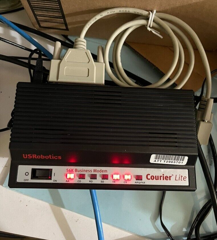 US ROBOTICS 56K Business Modem Courier Lite W/ Power Supply /Cable