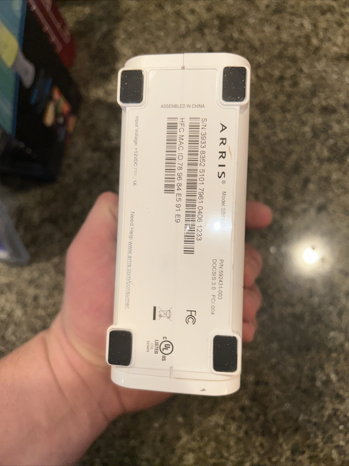ARRIS SURFboard SB6183 DOCSIS 3.0 Cable Modem Certified Internet Box Only