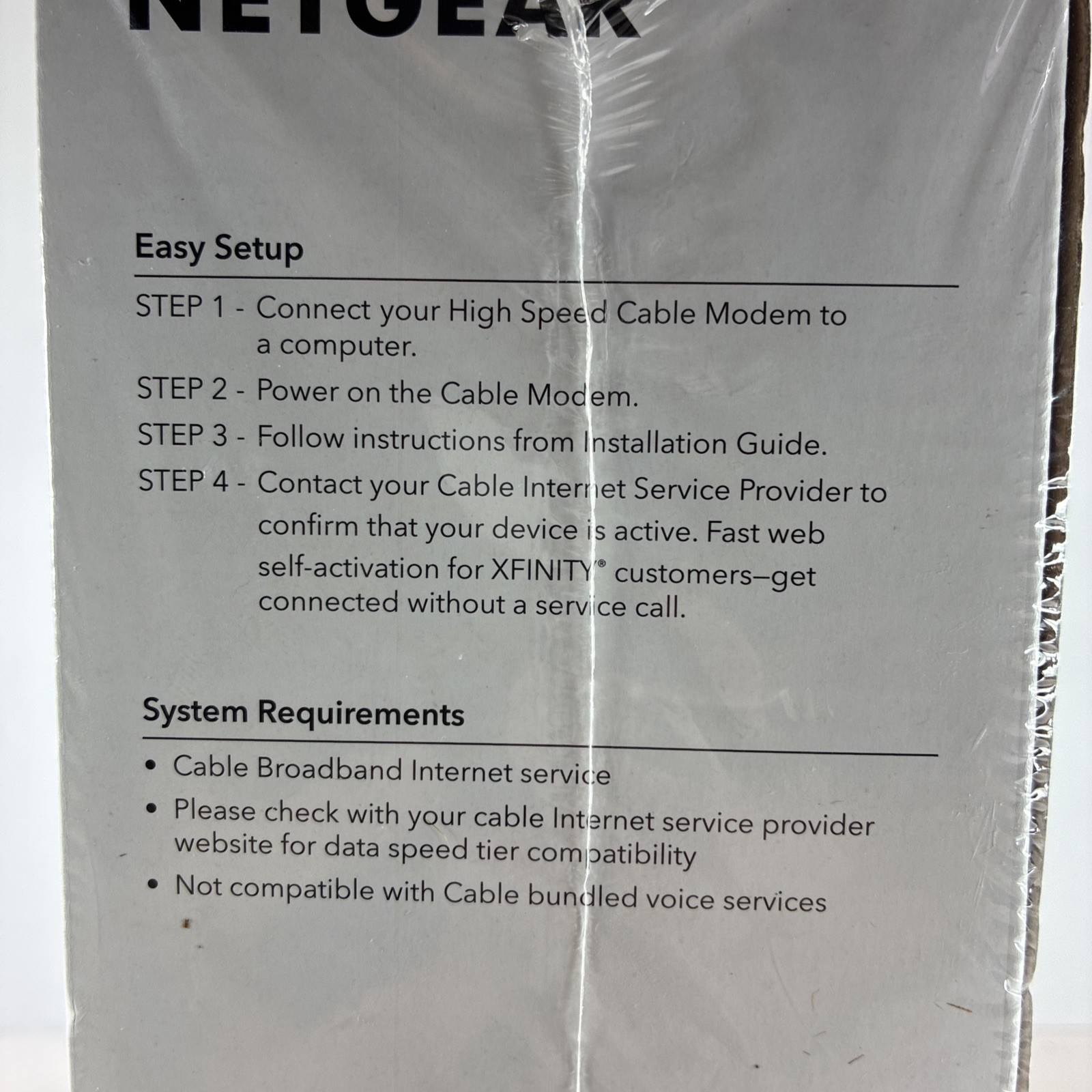 Netgear CM500 High Speed Cable Modem DOCSIS 3.0 680 mbps 16×4 Channel Bonding