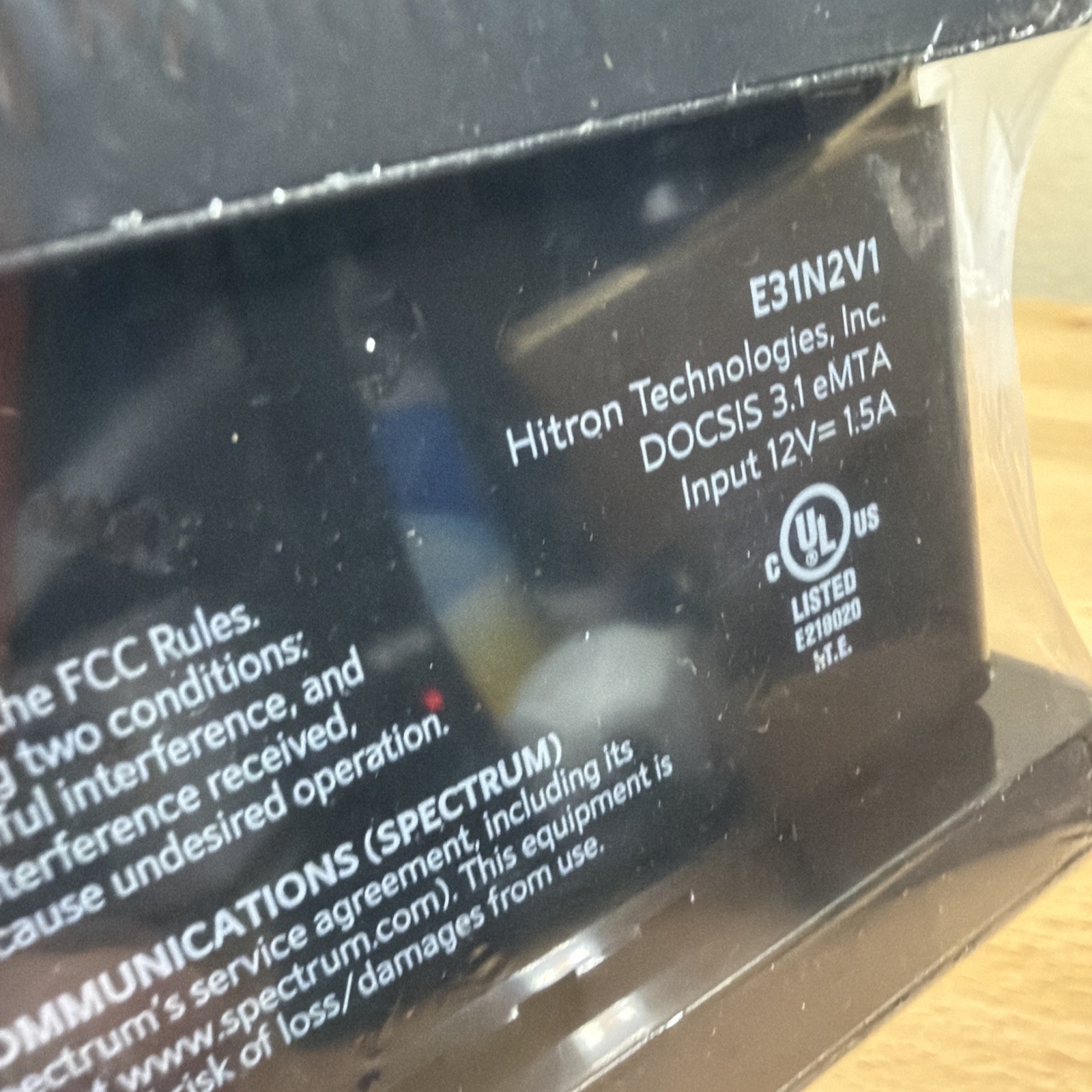 New Spectrum Hitron E31N2V1 DOCSIS 3.1 Voice Internet Cable Modem eMTA