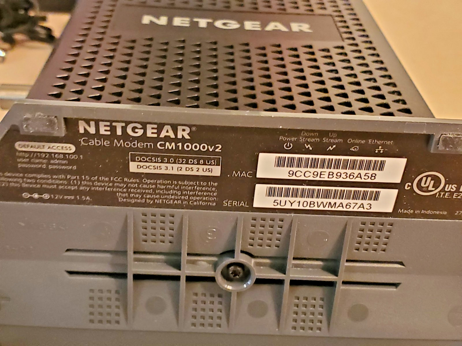 NETGEAR CM1000 Ultra High Speed Cable Modem for COMCAST XFINITY SPECTRUM COX NEW