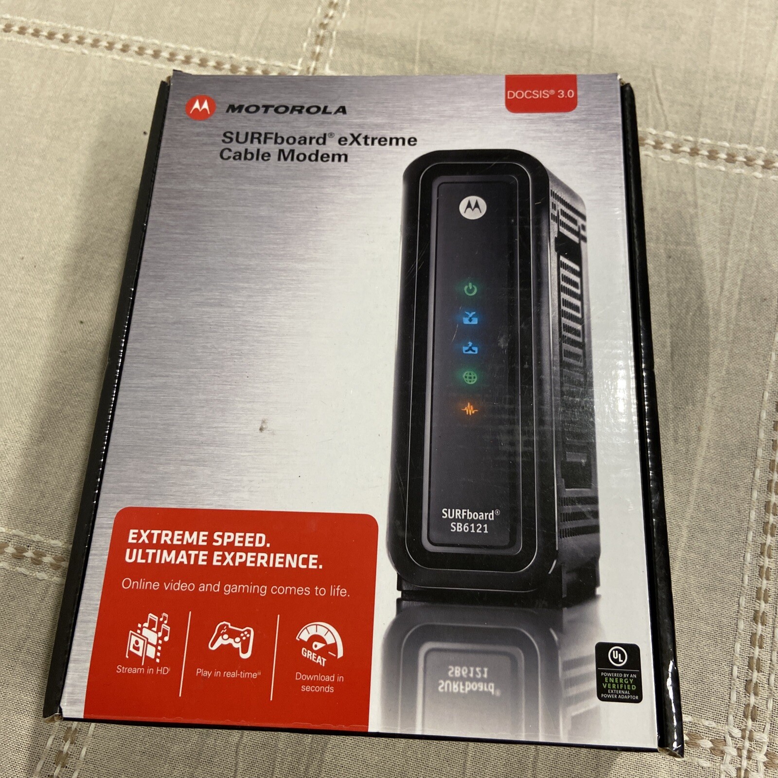 Motorola SURFboard Extreme Cable Modem SB6121 Docsis 3.0 Up To 160 Mbps