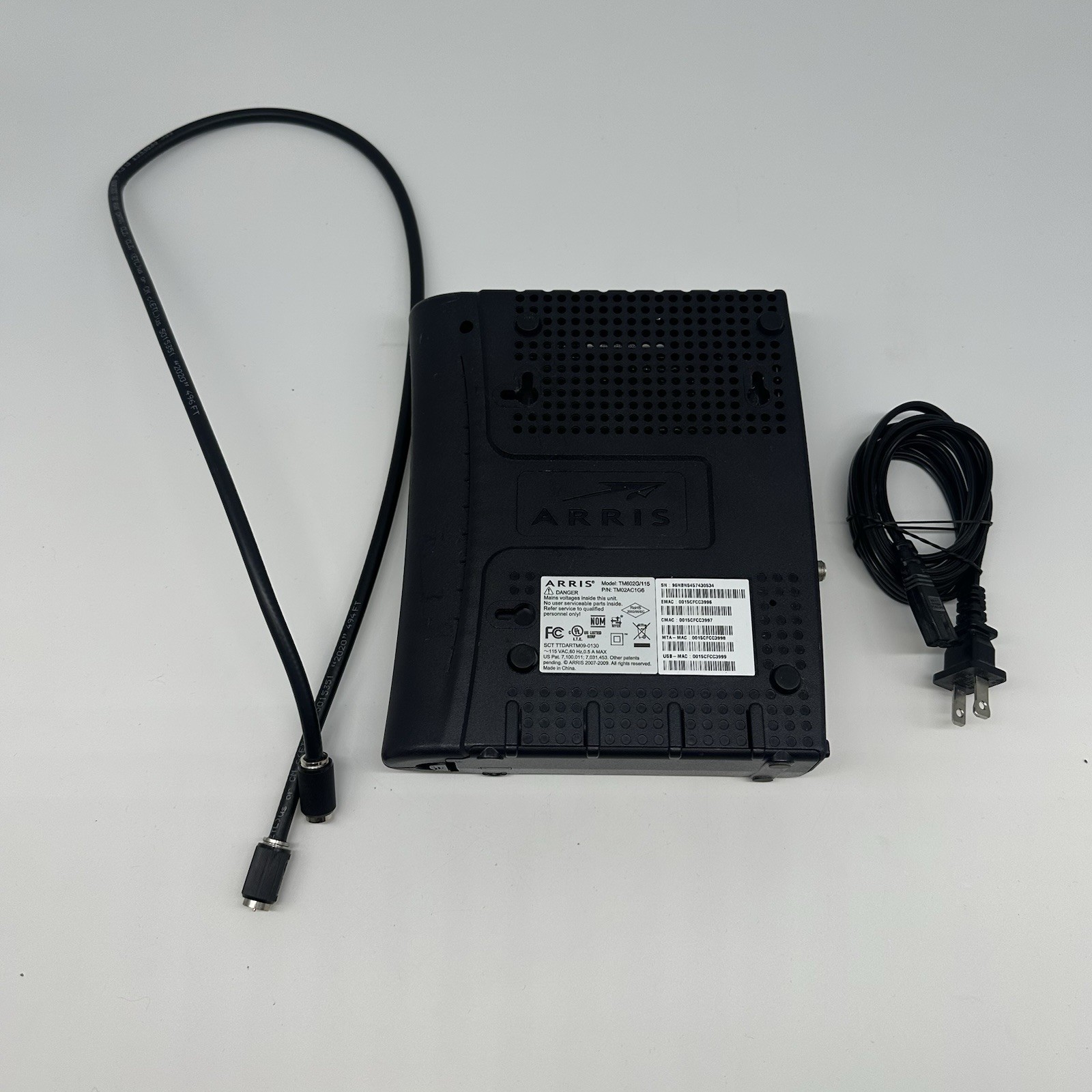 Arris TM604G/CT Cable Modem Internet & Telephone with power cord Tested
