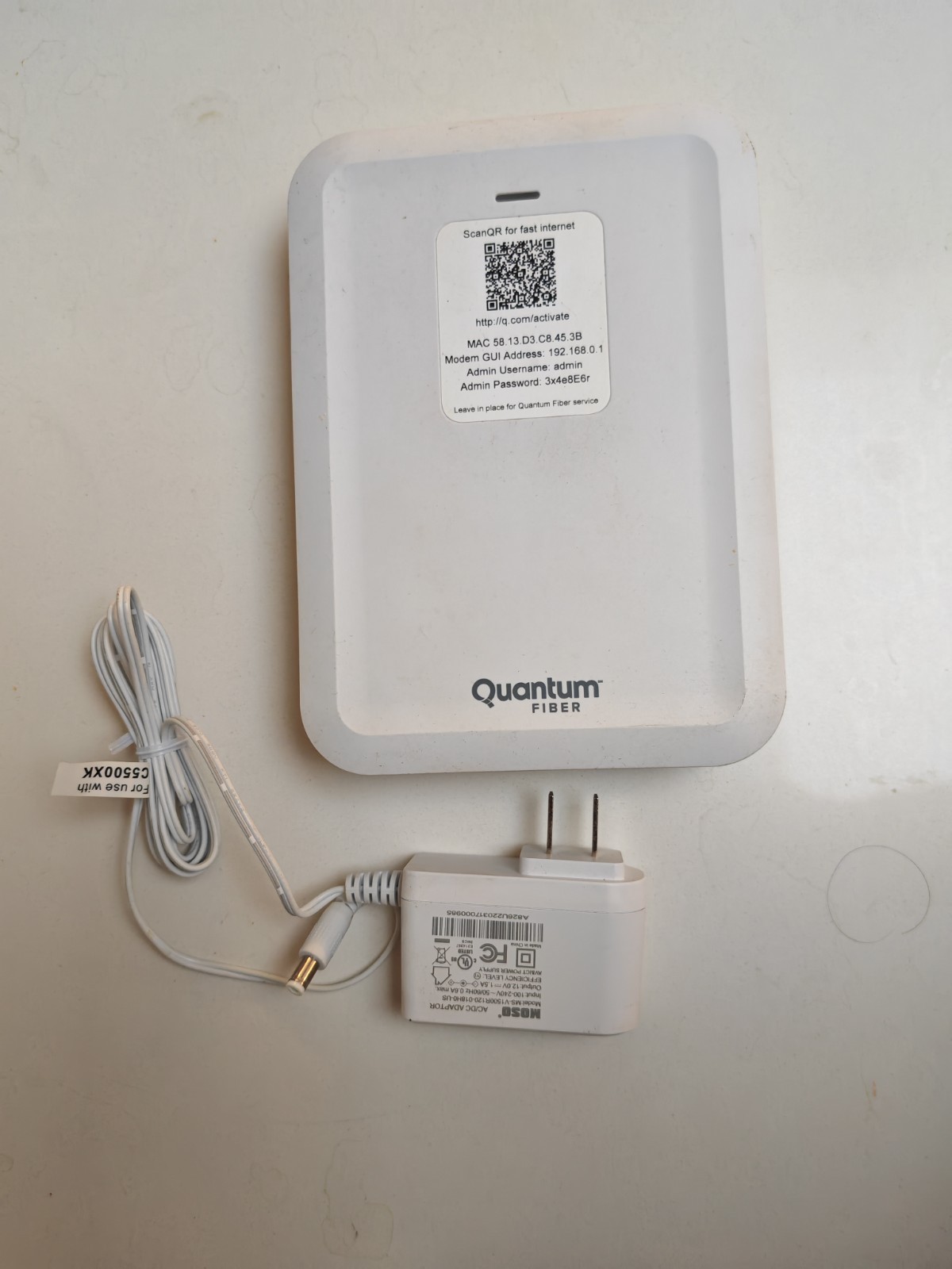 Quantum Fiber C5500XK High Performance Modem, Includes Power Adapter