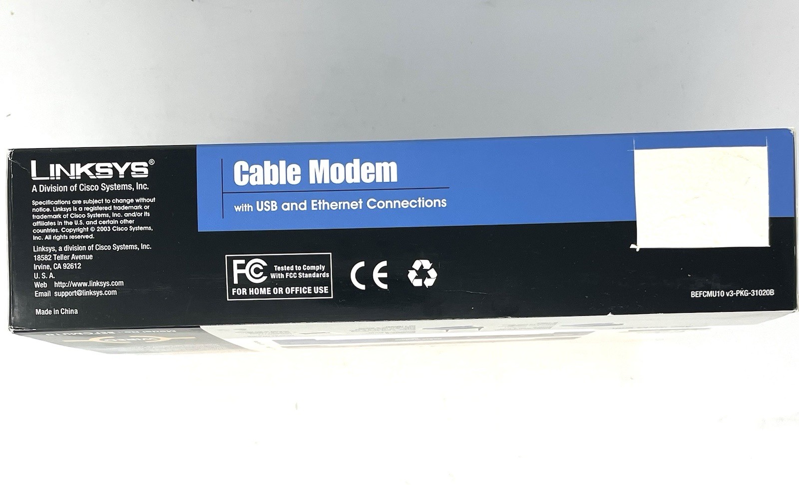 Linksys BEFCMU10 Cable Modem with USB and Ethernet Connections NIB