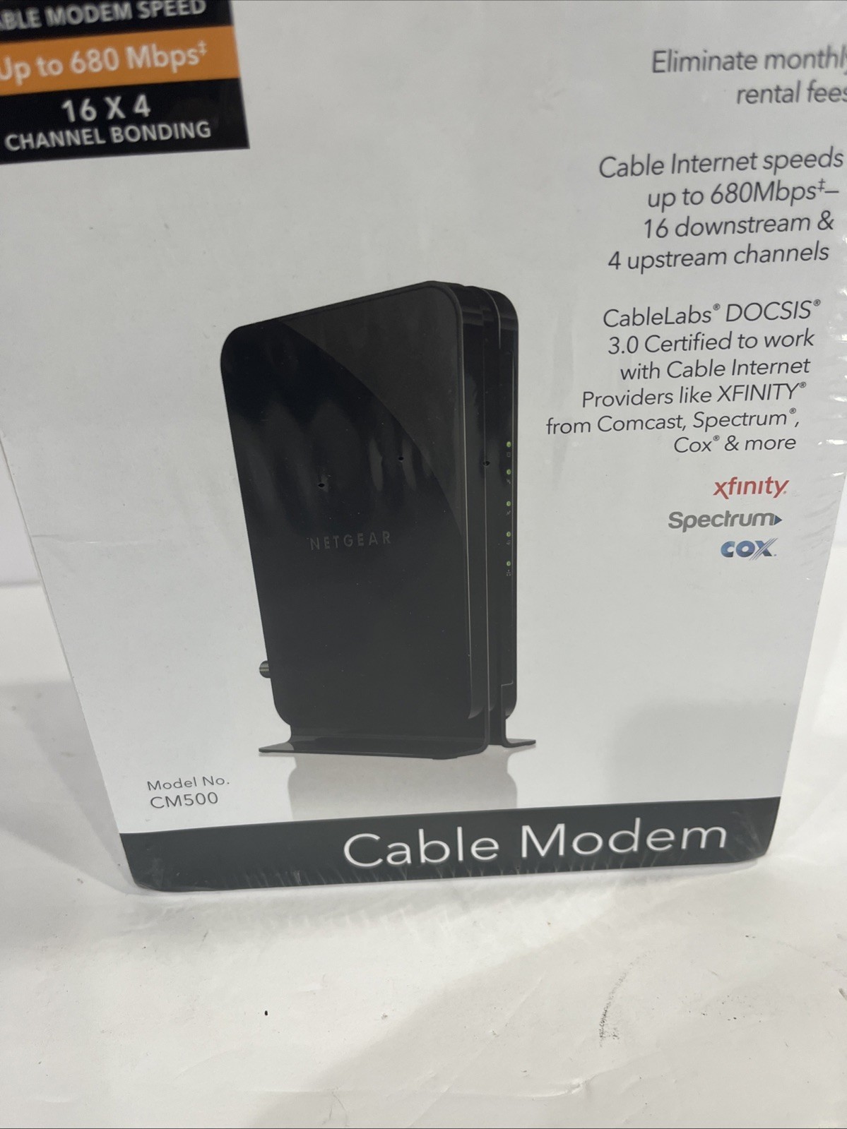 Netgear High Speed Cable Modem CM500 DOCSIS 3.0 Xfinity Cox Spectrum Comcast NEW