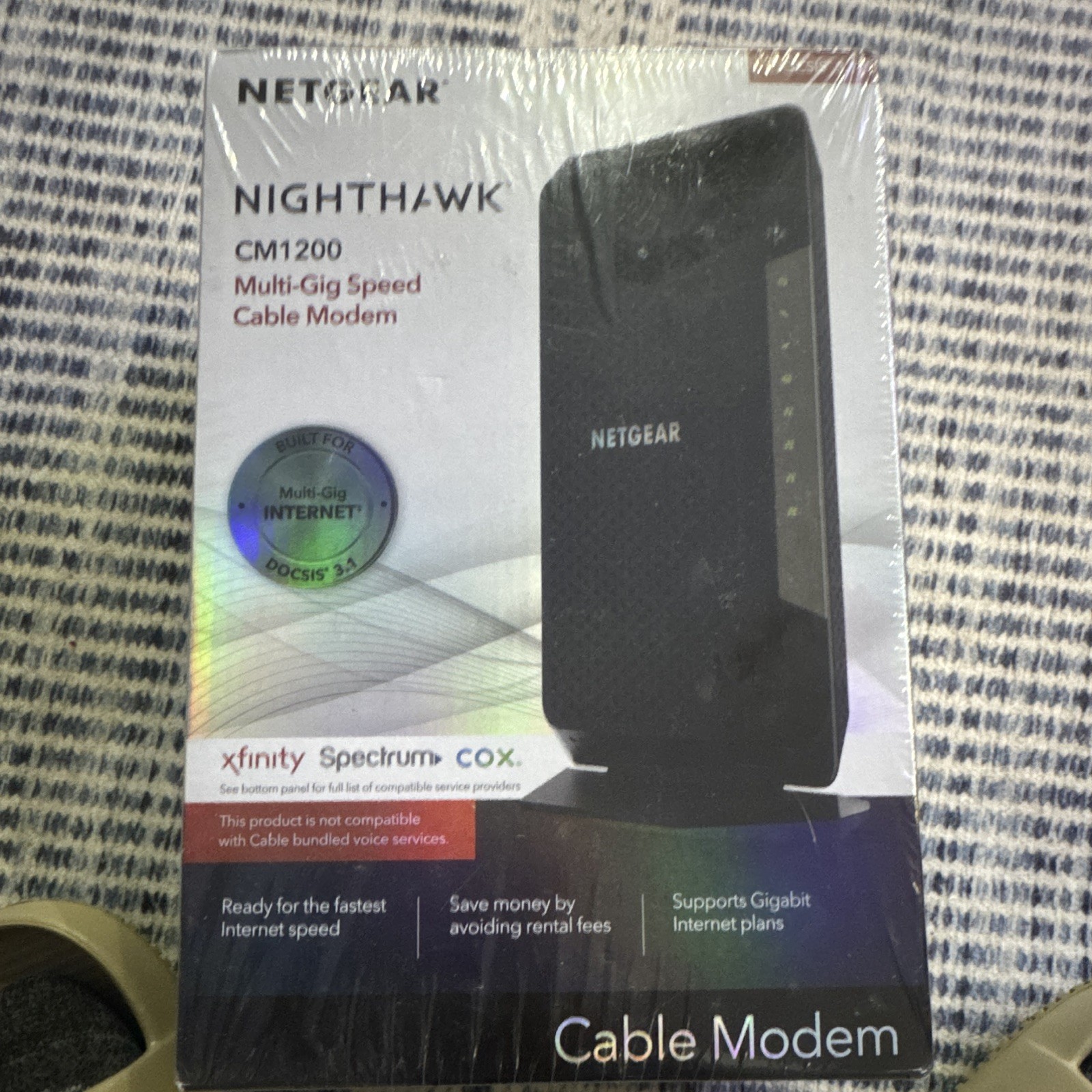 NETGEAR Nighthawk CM1200 DOCSIS 3.1 Multi-Gig Cable Modem, 4-Port LAN