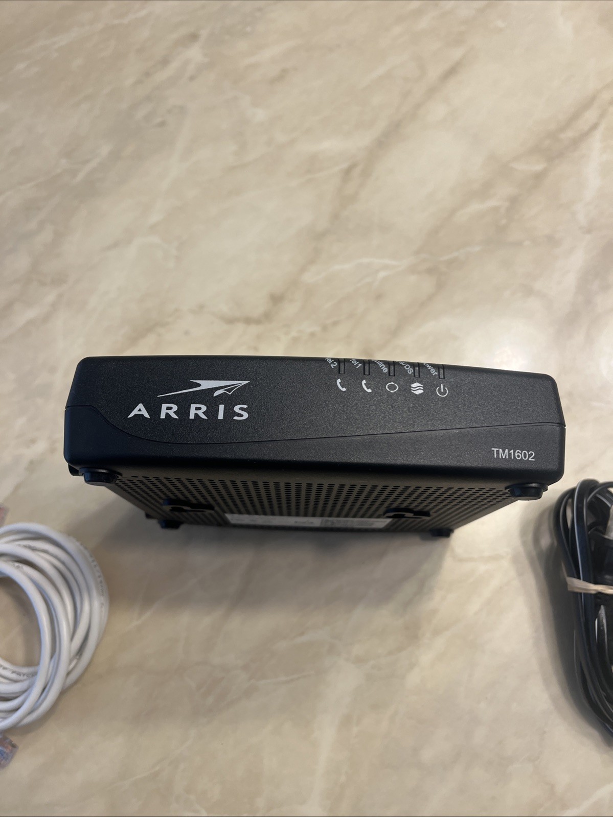 Arris TM1602 Cable Modem DOCSIS Optimum With Power Cord and Ethernet Cable