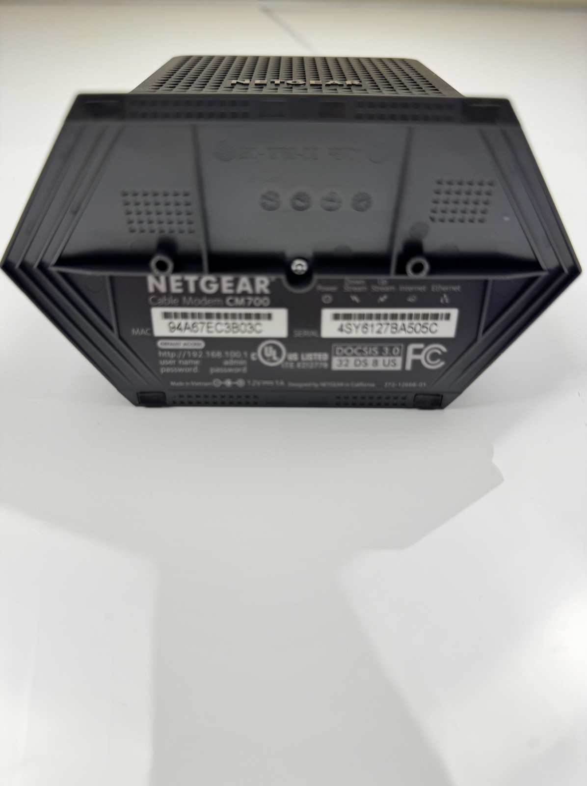 NETGEAR CM700 High Speed DOCSIS 3.0 Cable Modem 1.4Gbps CM700-100NAS