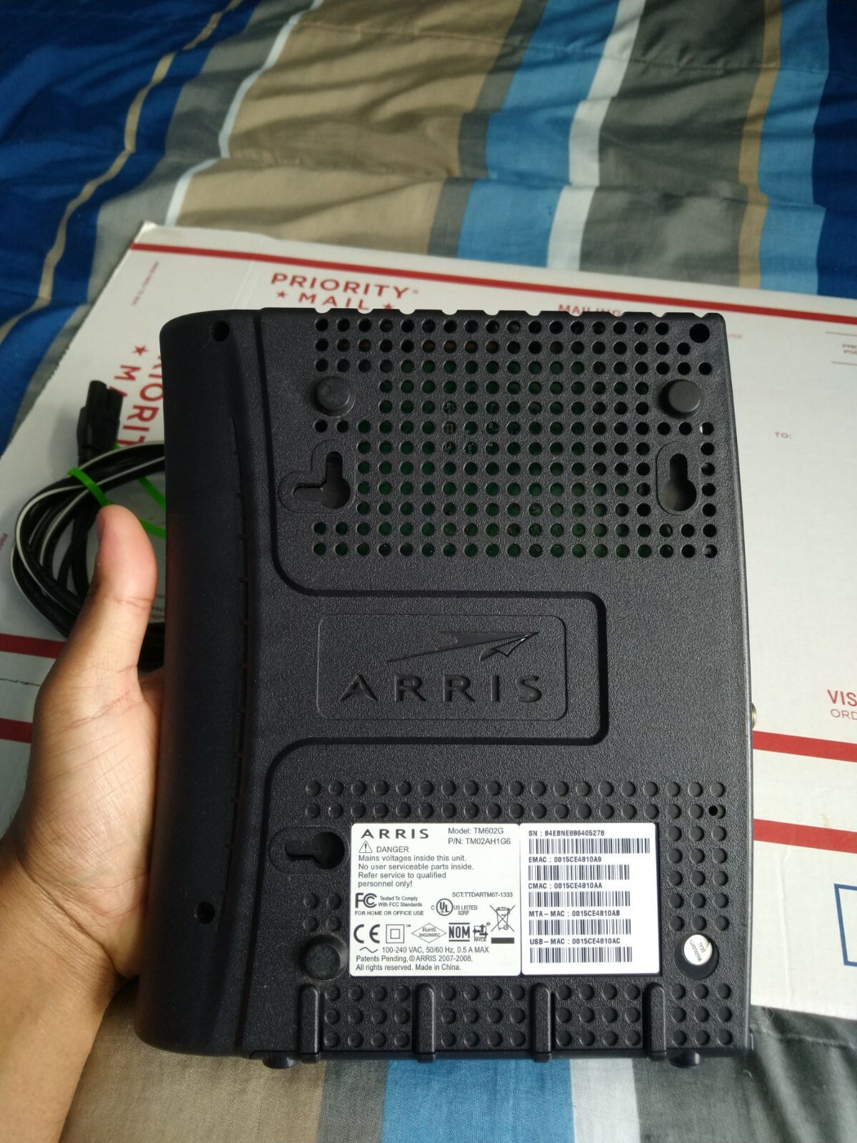 Arris Model: TM602G P/N: TM02AH1G6: Cable Modem: NICE! READ!