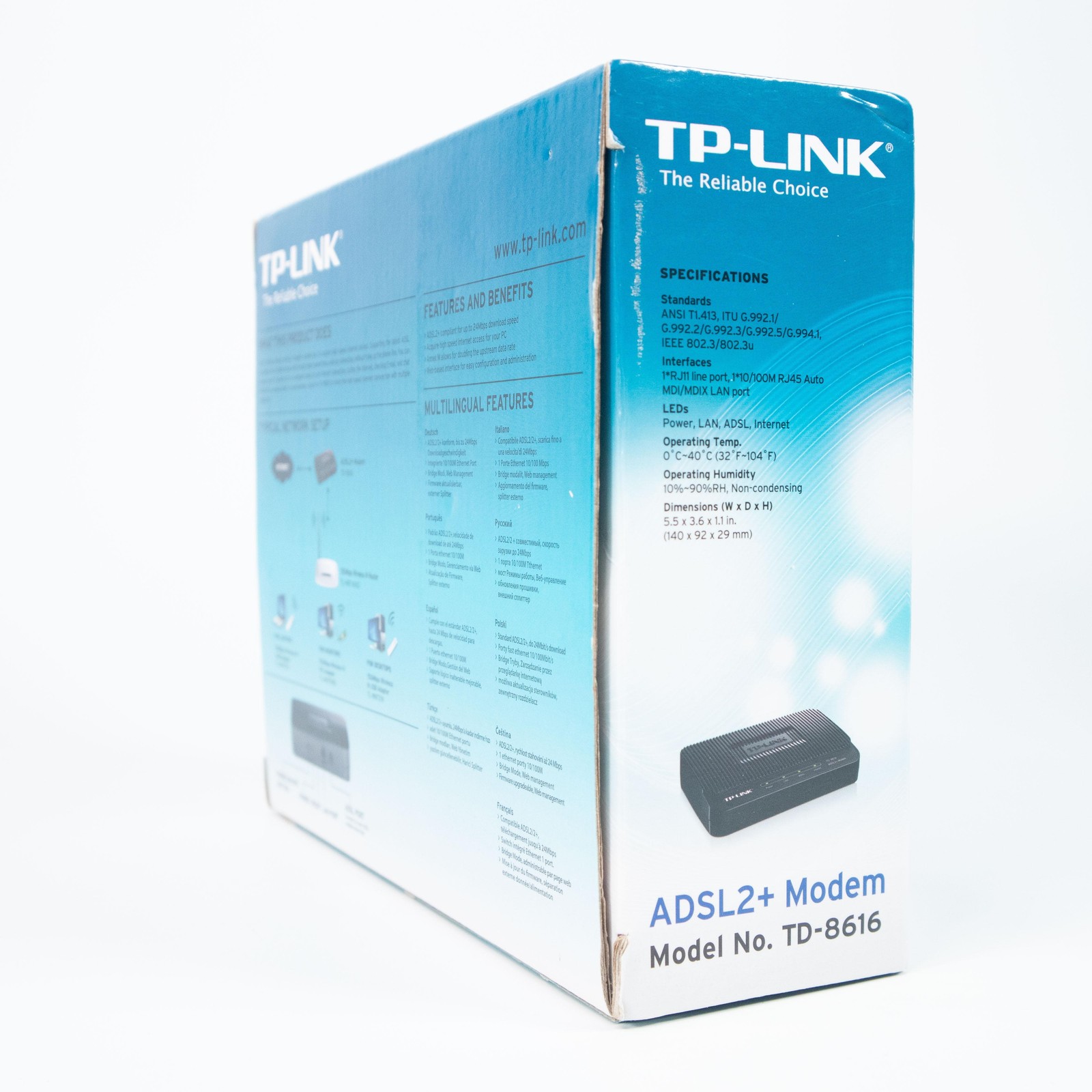 TP-Link TD-8616 External ADSL2+ Modem 10/100 Ethernet 1-Port Wired DSL Black