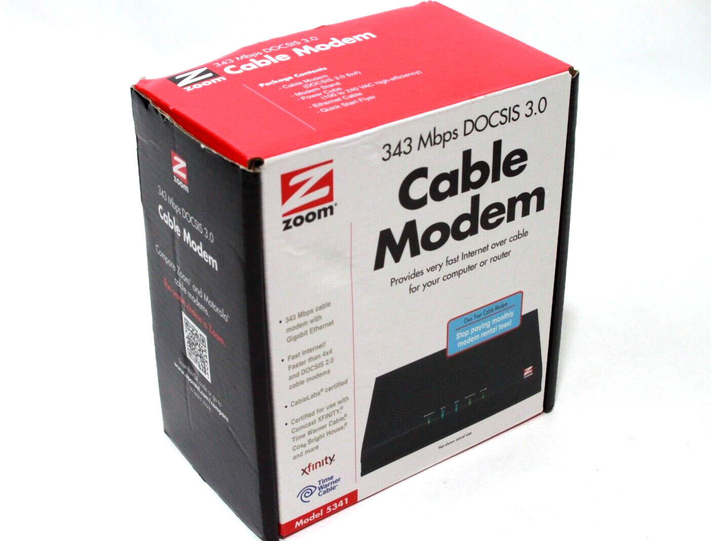 Zoom 343 Mbps DOCSIS 3.0 Cable Modem Model: 5341