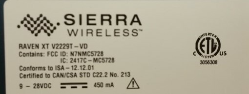 Lot of 2 Sierra Wireless V2229T-VD Raven XT Gateway Modem Unit