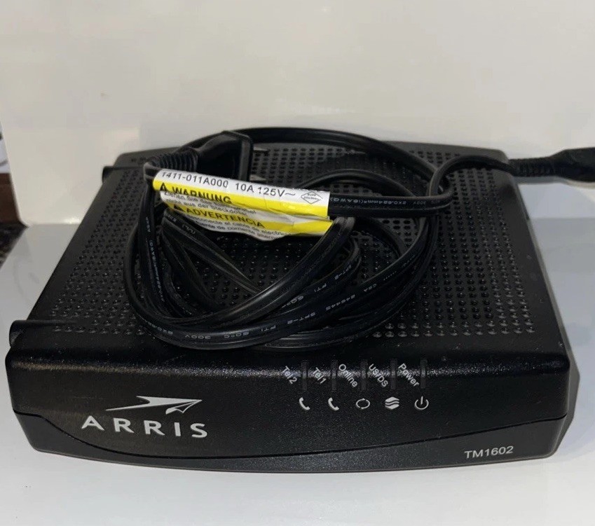 Arris TM1602A Docsis 3.0 Telephony Cable Modem W/POWER ADAPTER