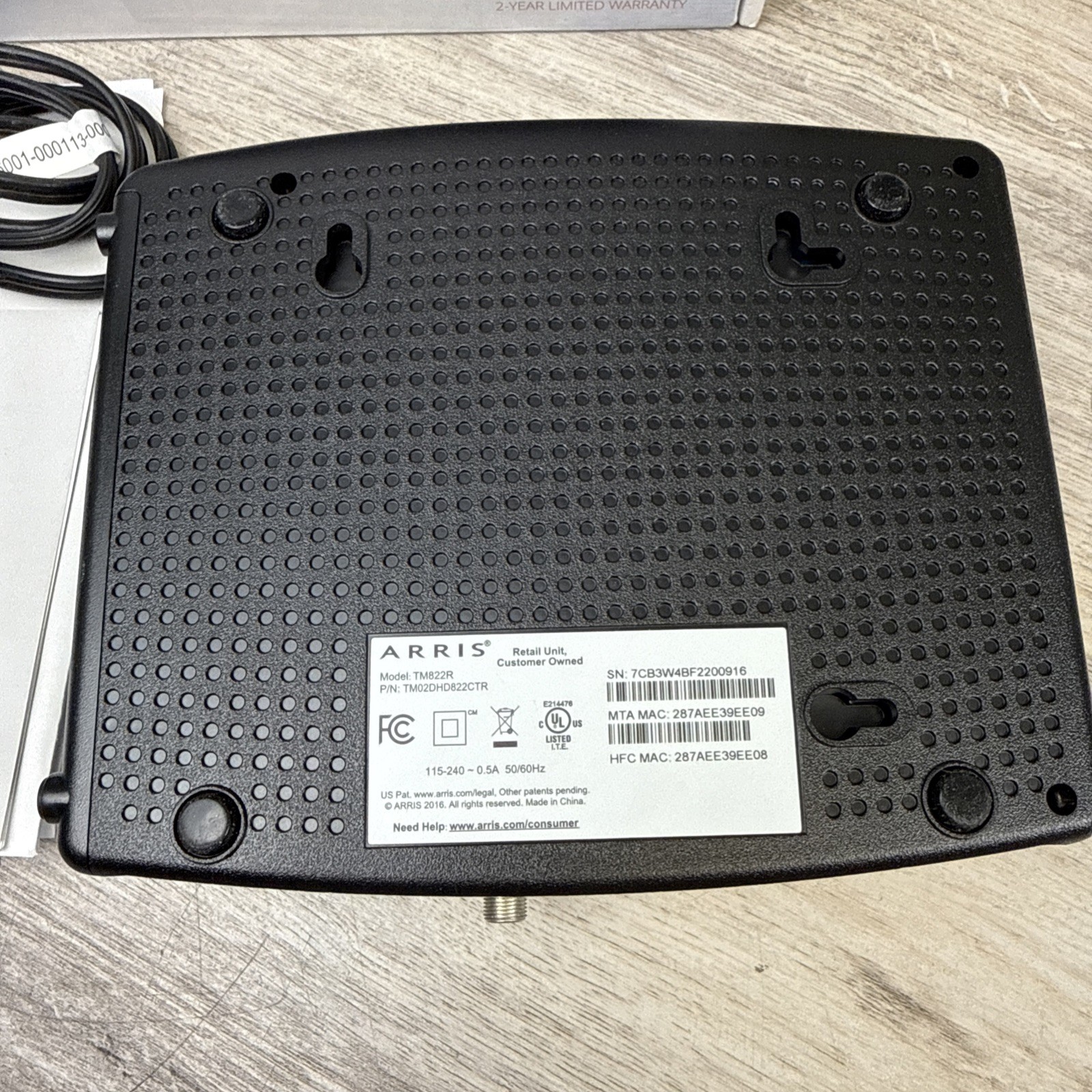 ARRIS – SURFboard 8 x 4 DOCSIS 3.0 Telephony Voice Cable Modem – Black TM822R