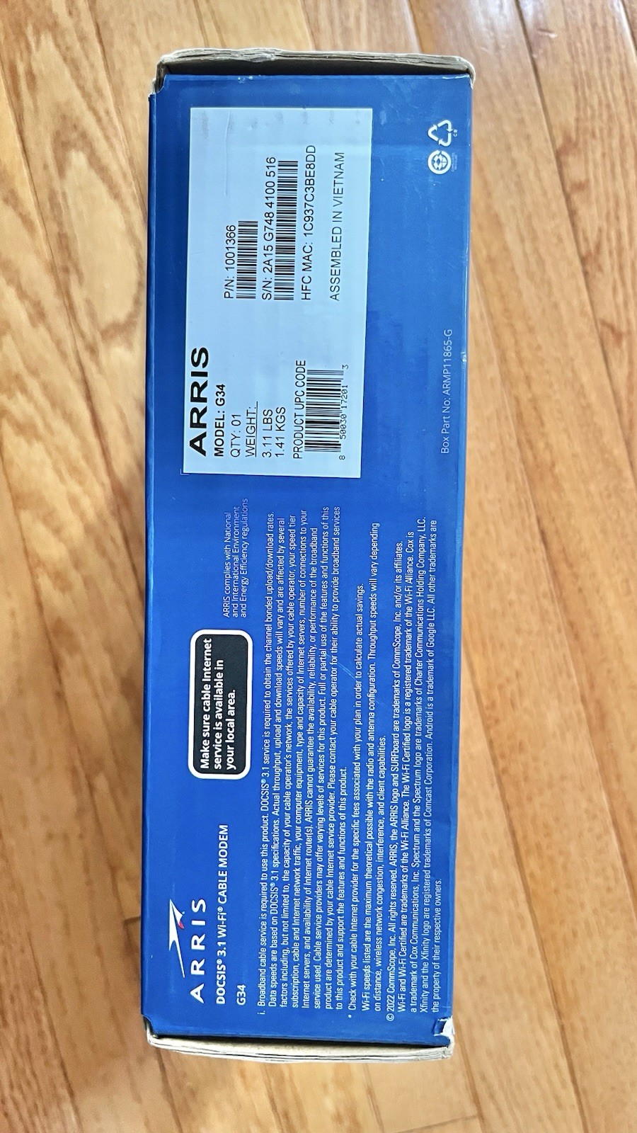 ARRIS Surfboard G34 Dual-Band WiFi-6 Cable Modem AX3000