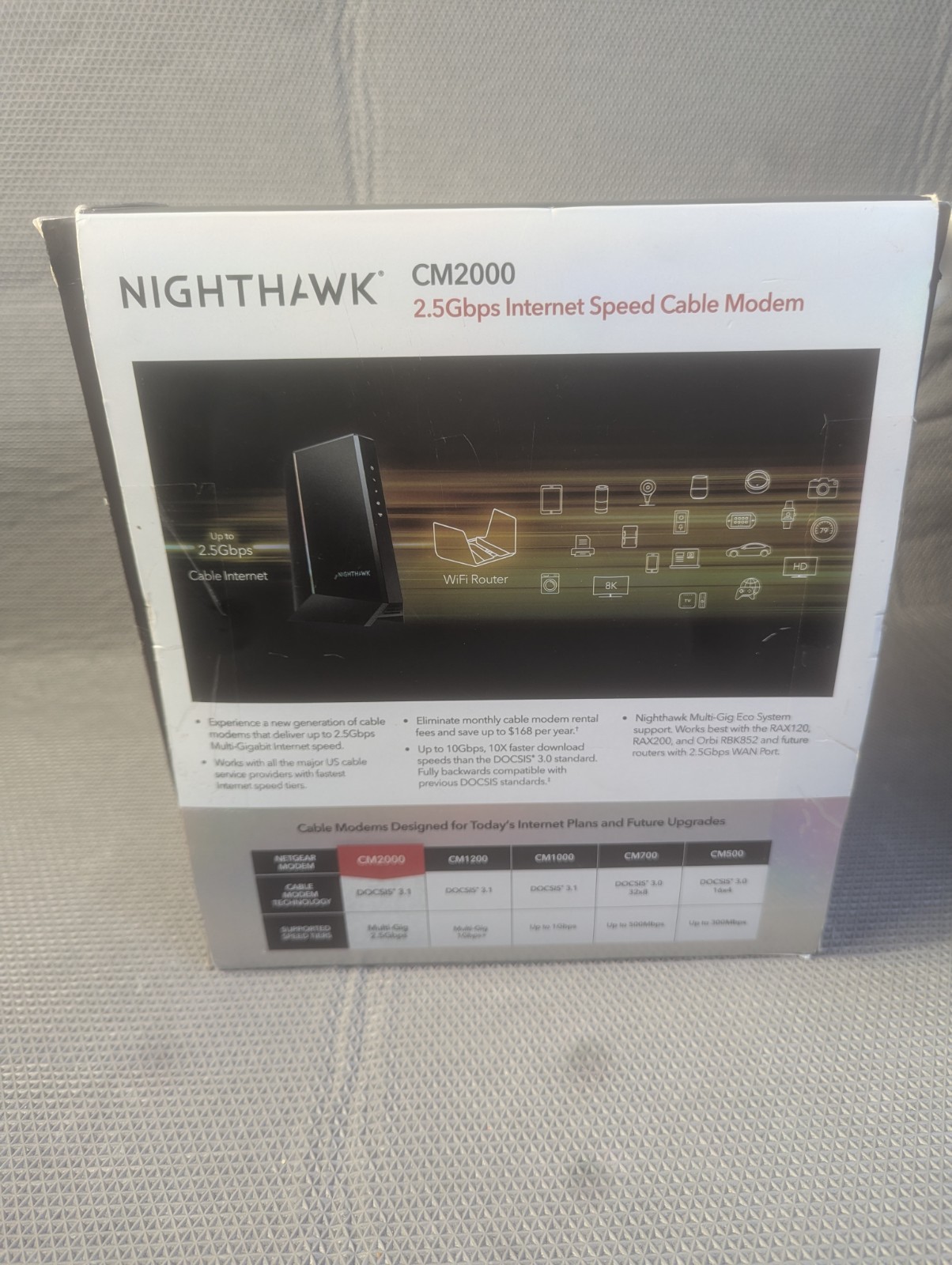 NETGEAR CM2000 Nighthawk 2.5 Gbps Multi Gig DOCSIS 3.1 Cable Modem