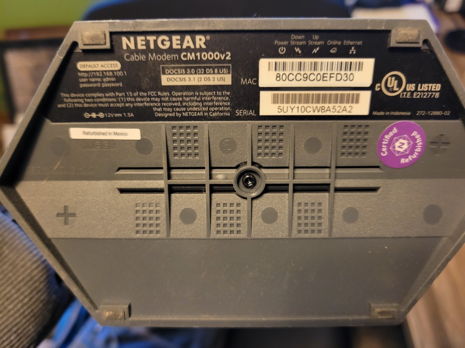 NETGEAR CM1000 Wired-Ethernet (RJ-45) Cable – CM1000100NAS (Black)