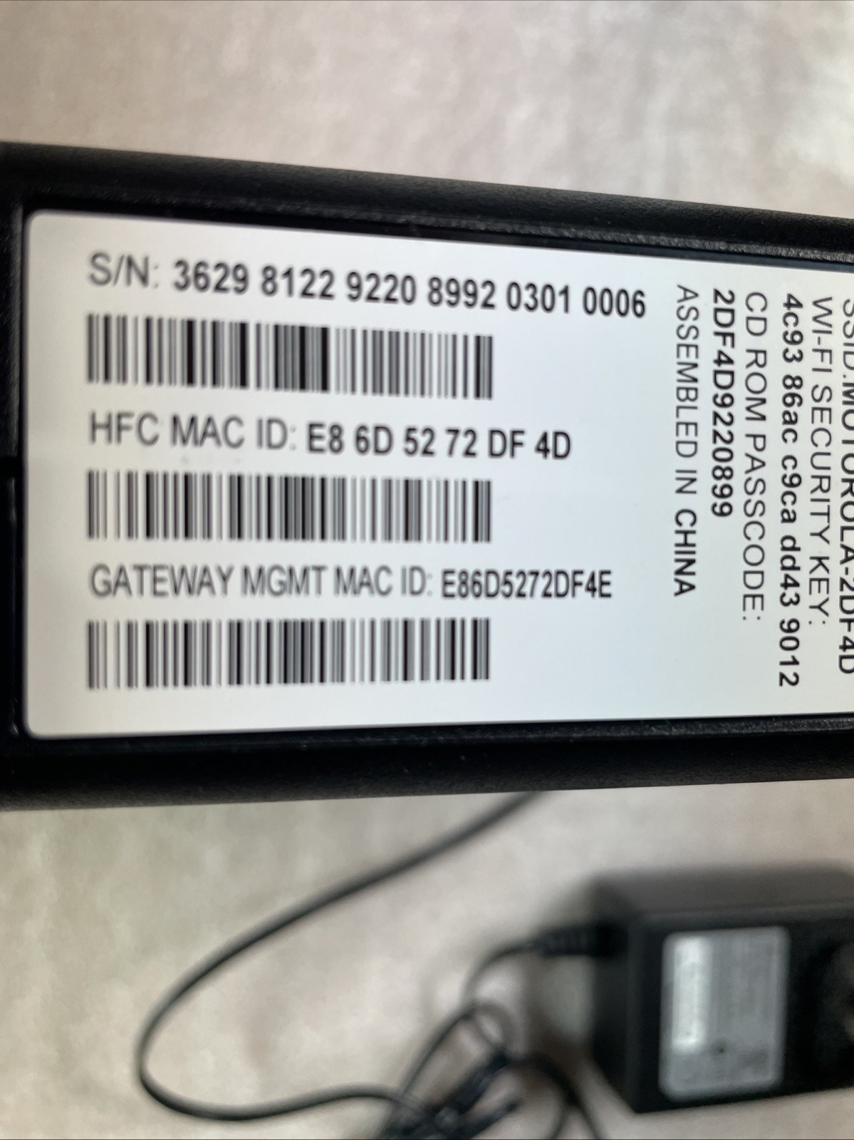 MOTOROLA ARRIS SURFboard SBG6580 DOCSIS 3.0 Cable Modem. tested And Works.