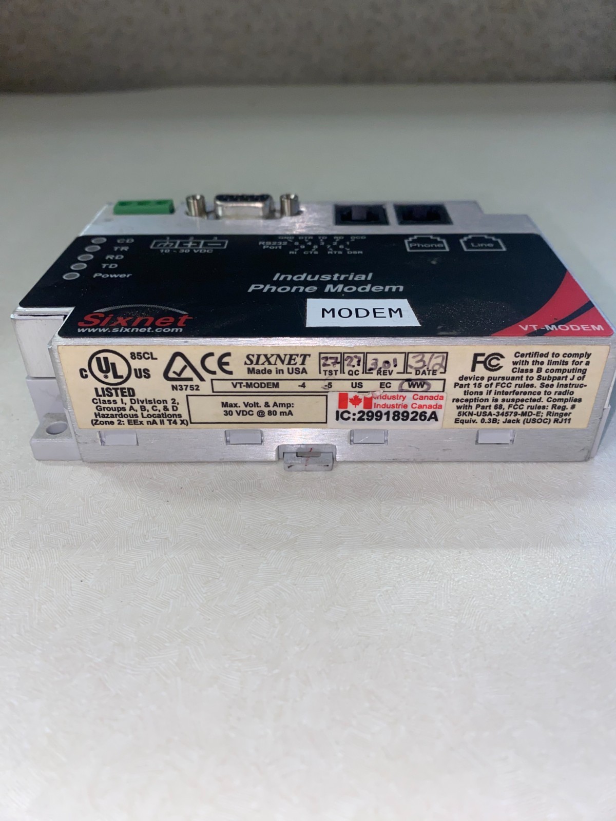 Sixnet Industrial Phone Modem VT-MODEM-1