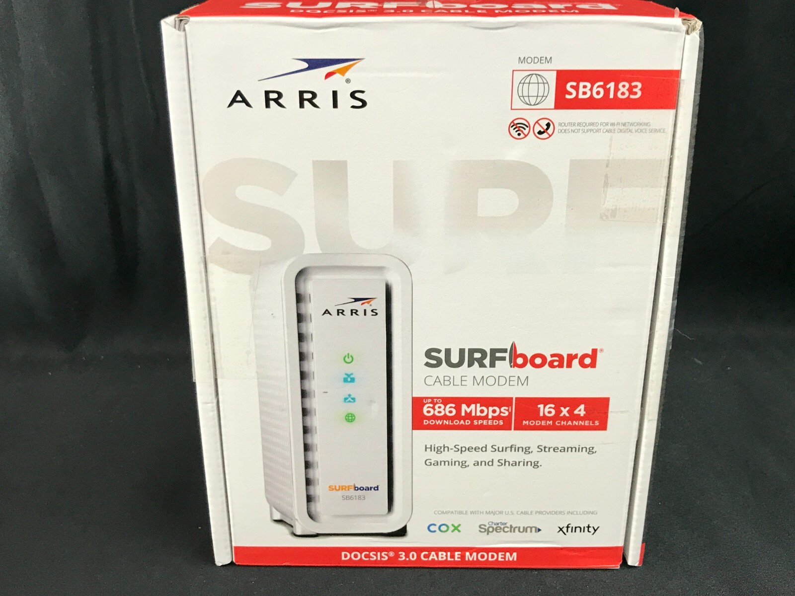 ARRIS SURFboard SB6183 DOCSIS 3.0 Cable Modem – No AC Adapter