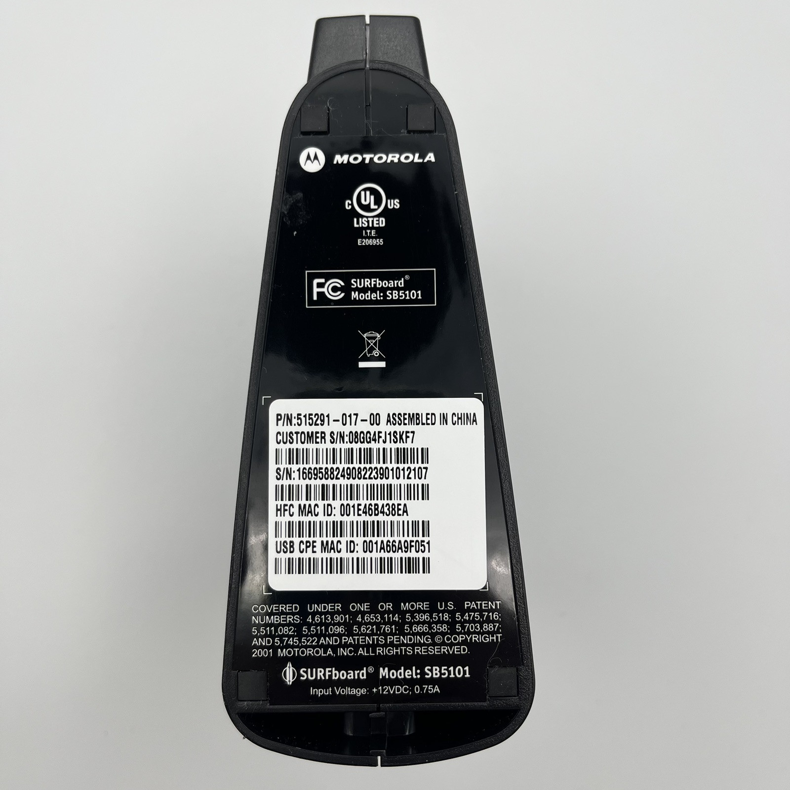 Motorola Surfboard Cable Modem – SB5101 – w/Power Supply, Cable, Installation CD