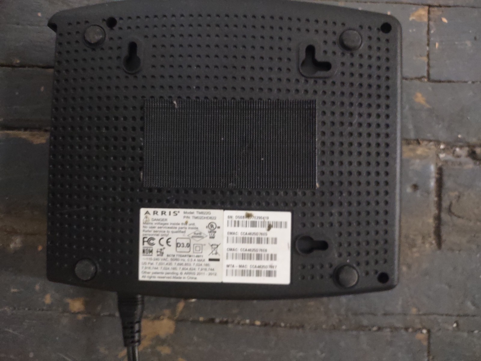 Arris TM822G Modem Cable