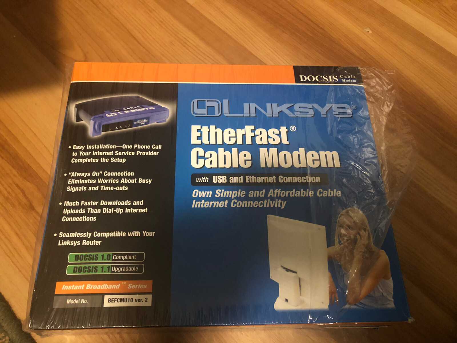 Linksys BEFCMU10 ver.2 Cable Modem USB and Ethernet Connections sealed