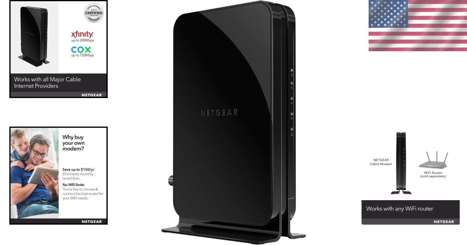 High-Speed Cable Modem CM500: 680 Mbps, Compatible with Xfinity & Cox