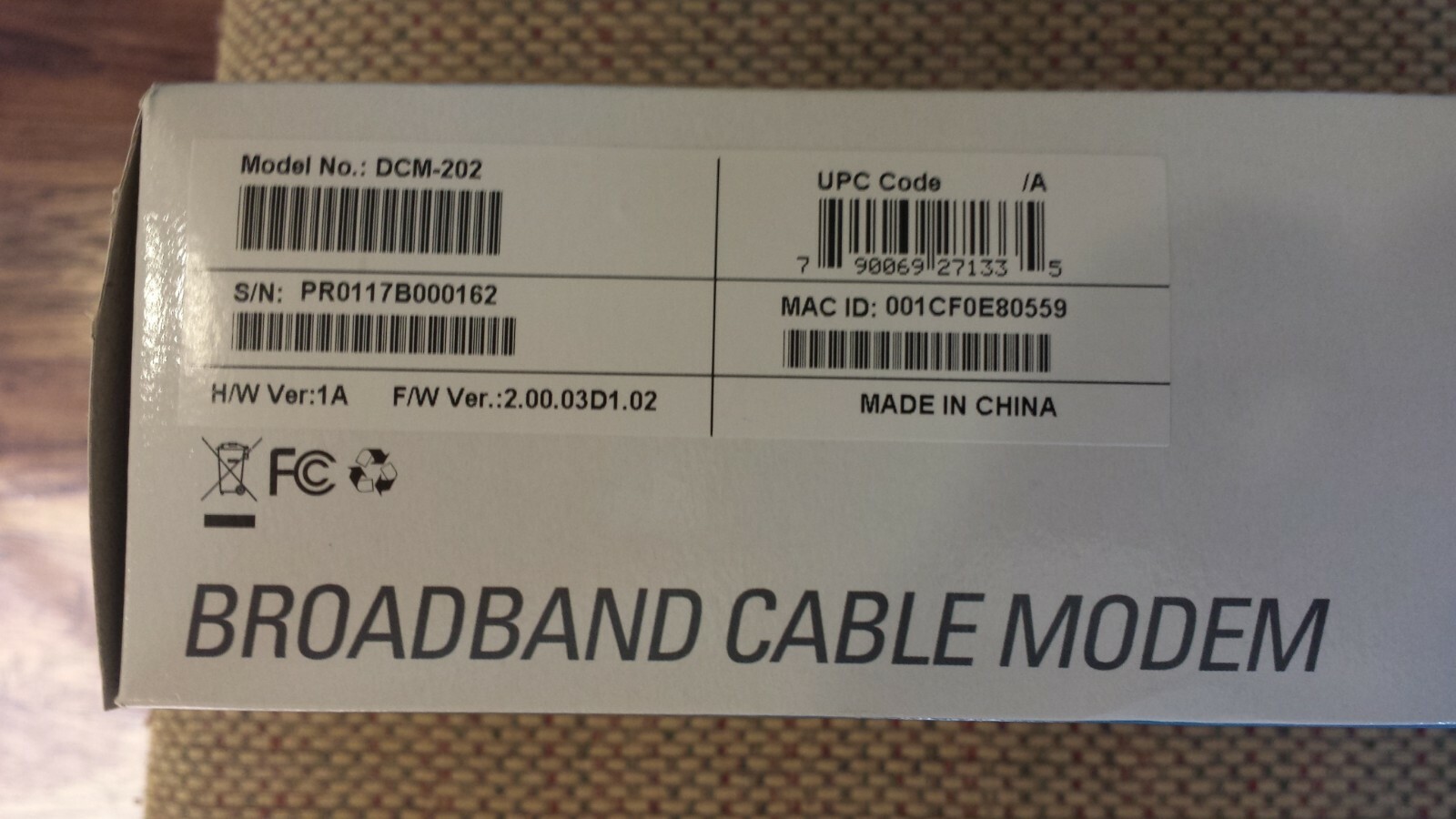 Used D-Link DCM-202 P/N BCM202ABB.A1 Modem in working condition