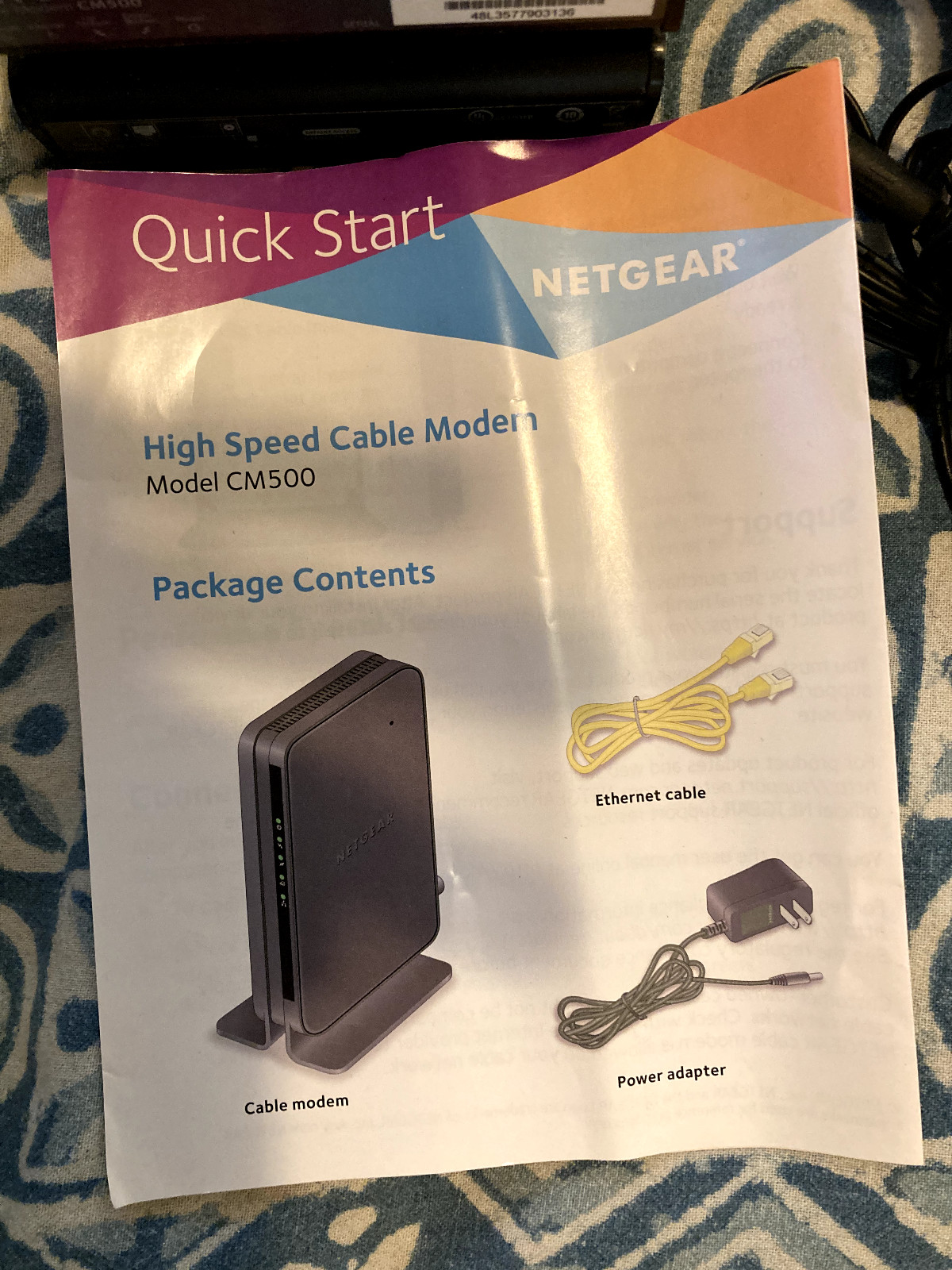 Netgear CM500 Cable Modem 680+- Mbps DOCSIS 3.0 Fast Web Internet Access