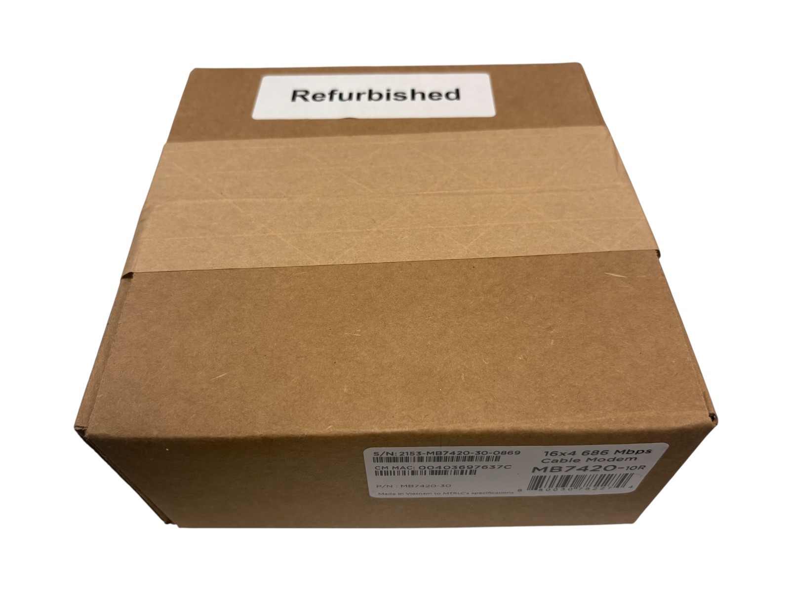 MOTOROLA 16×4 Cable Modem Model MB7420 686 Mbps DOCSIS 3.0