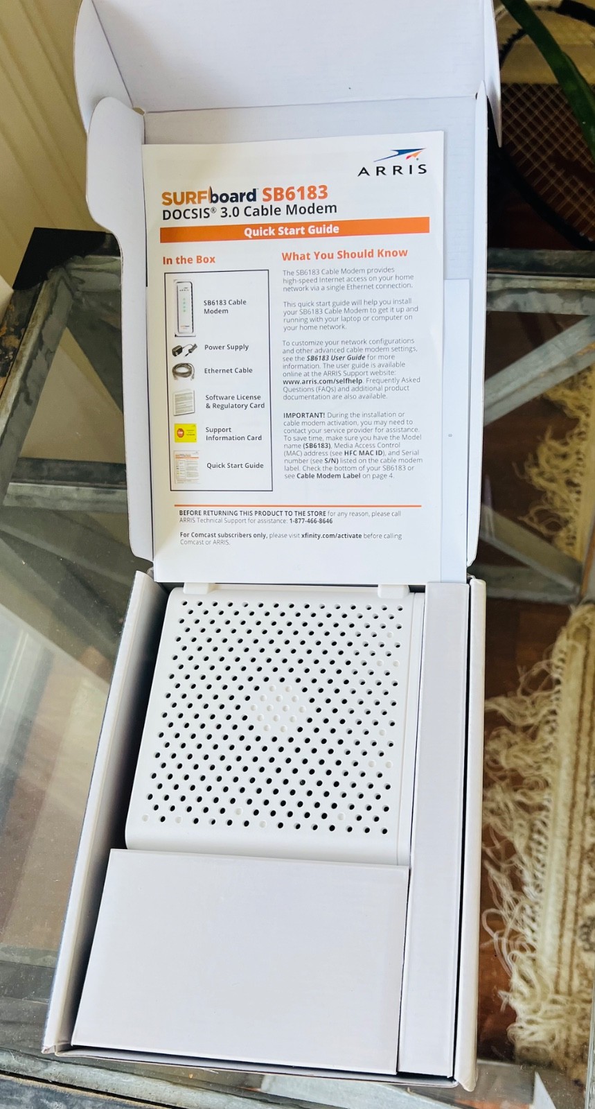 ARRIS SB6183 686 Mbps Cable Modem, White – 59243200300