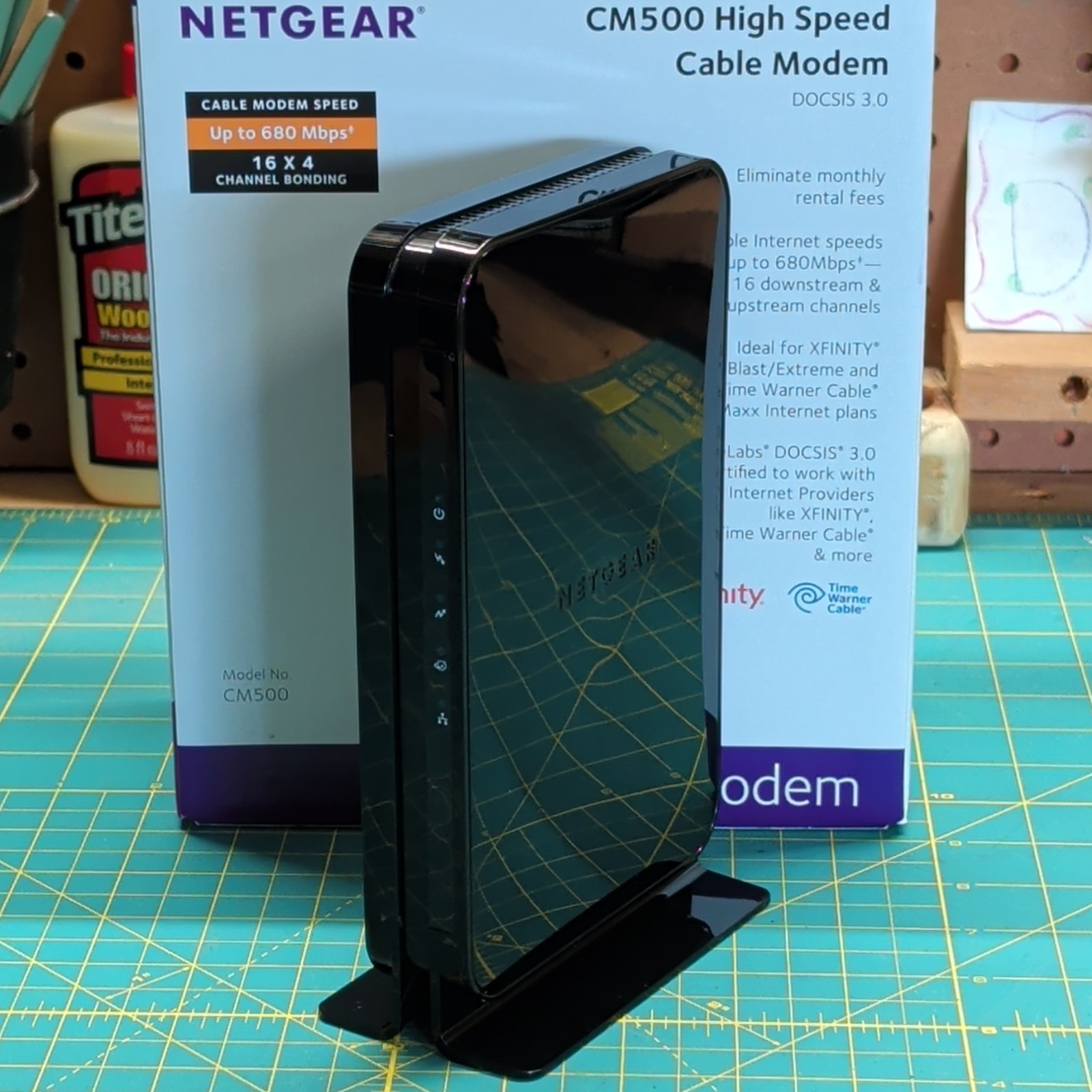 NIB NETGEAR CM500 Cable Modem (CM500100NAS) 680 Mbps with Power & Ethernet Cord