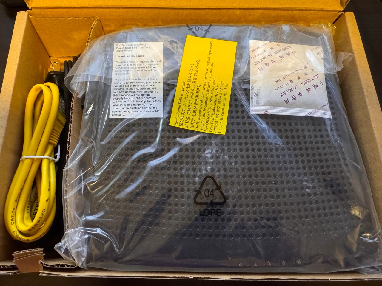 New Arris TM1602A DOCSIS 3.0 Telephony Cable Modem with Power Cord