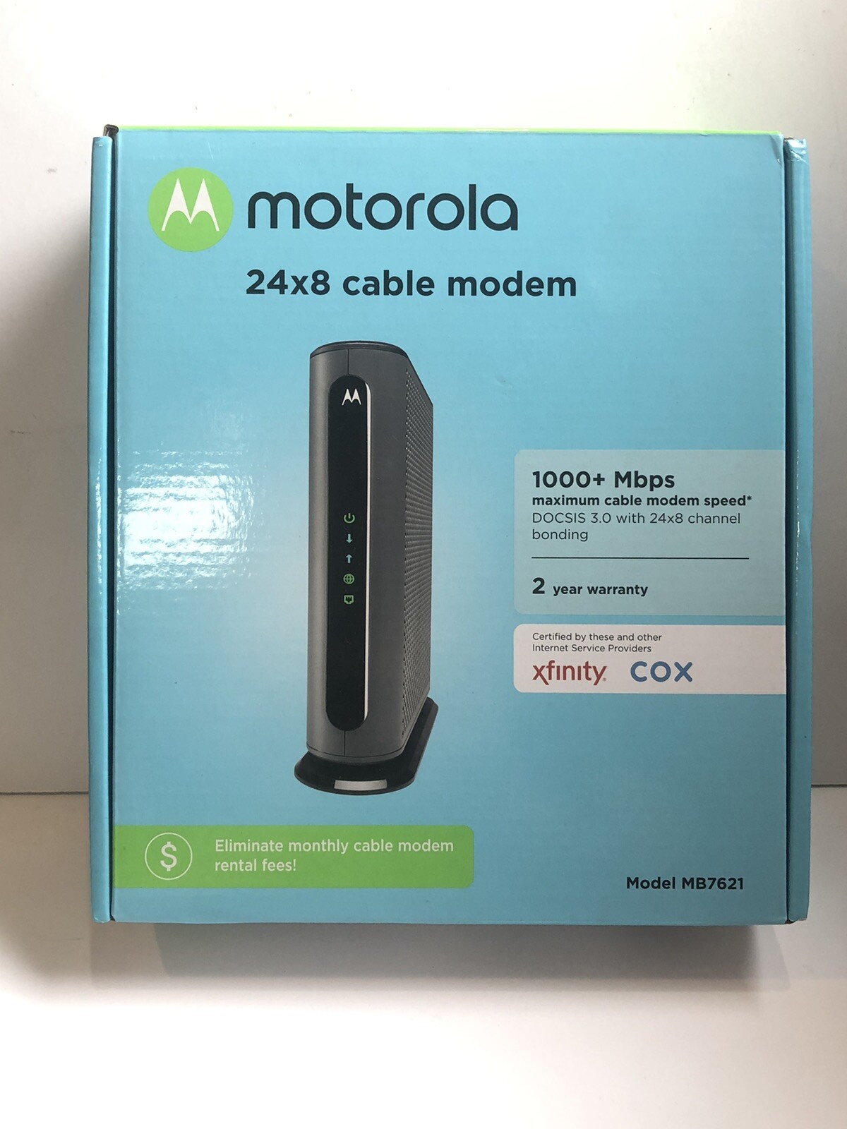 Motorola Cable Modem 24×8 Model MB7621 DOCSIS 3.0 with 24 x 8 Channel Bonding
