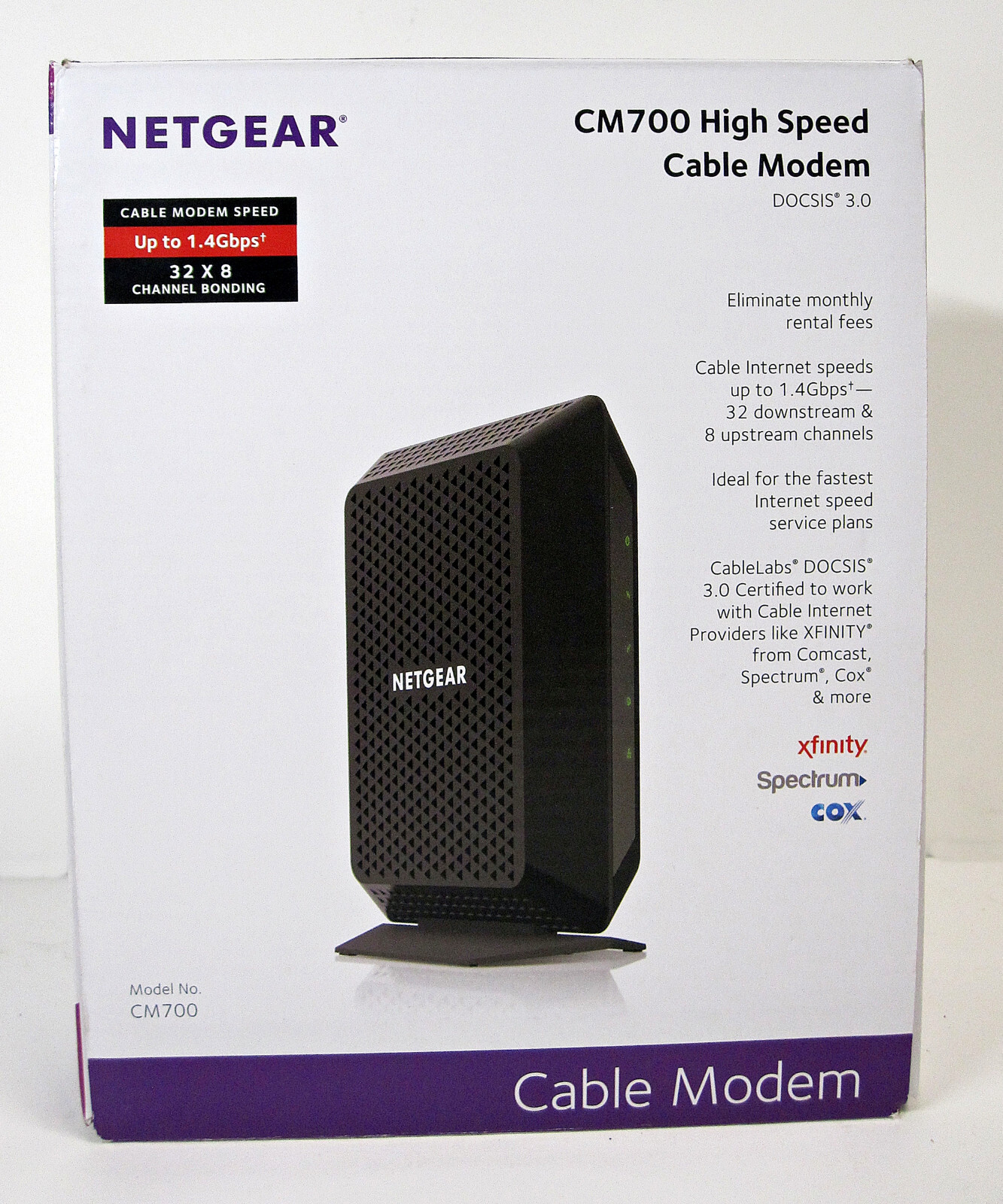 NETGEAR CM700-100NAS High Speed Cable Modem 32 x 8 DOCSIS 3.0