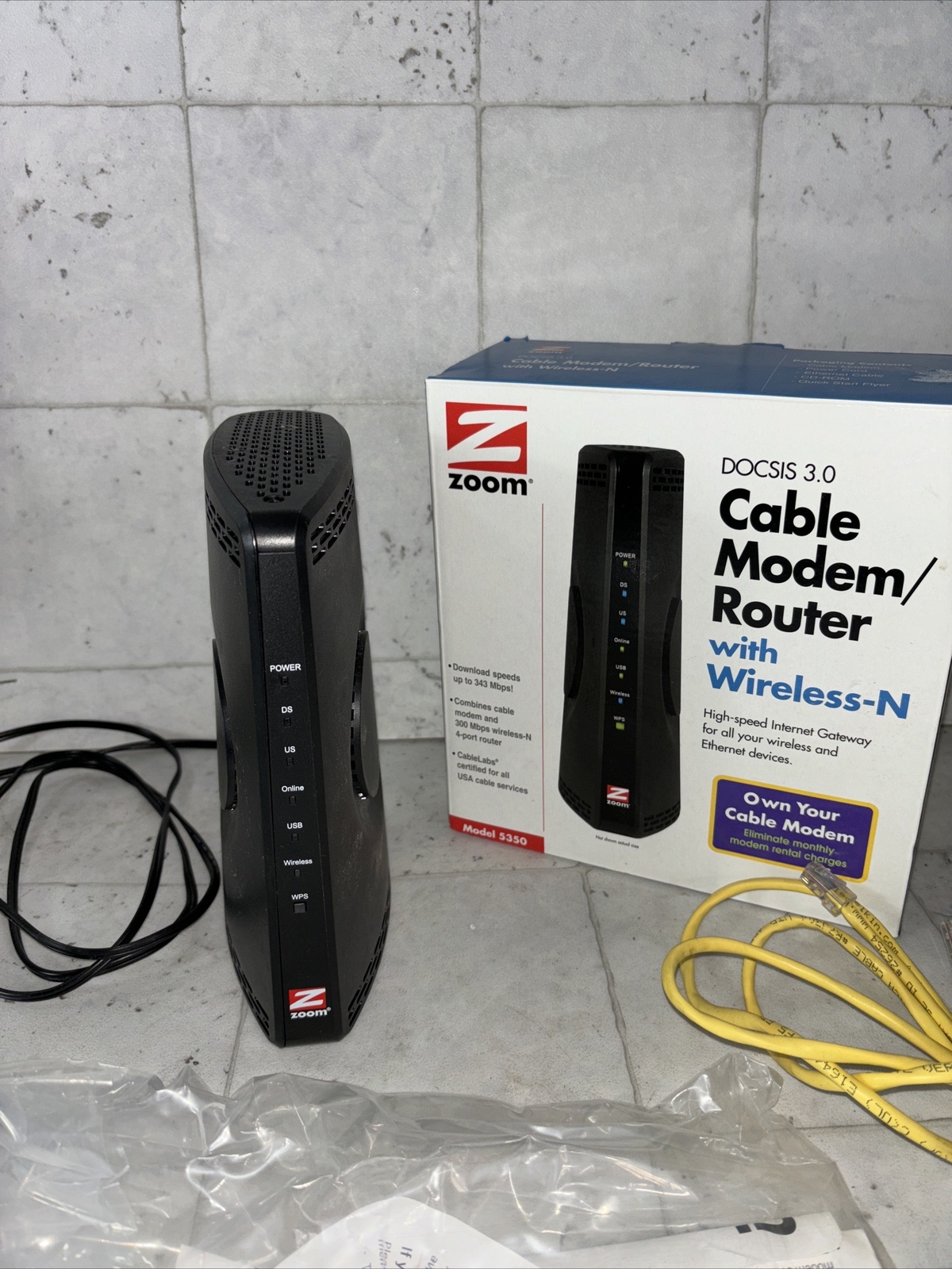 Zoom DOCSIS 3.0 Cable Modem/Router w/Wireless-N Model 5350