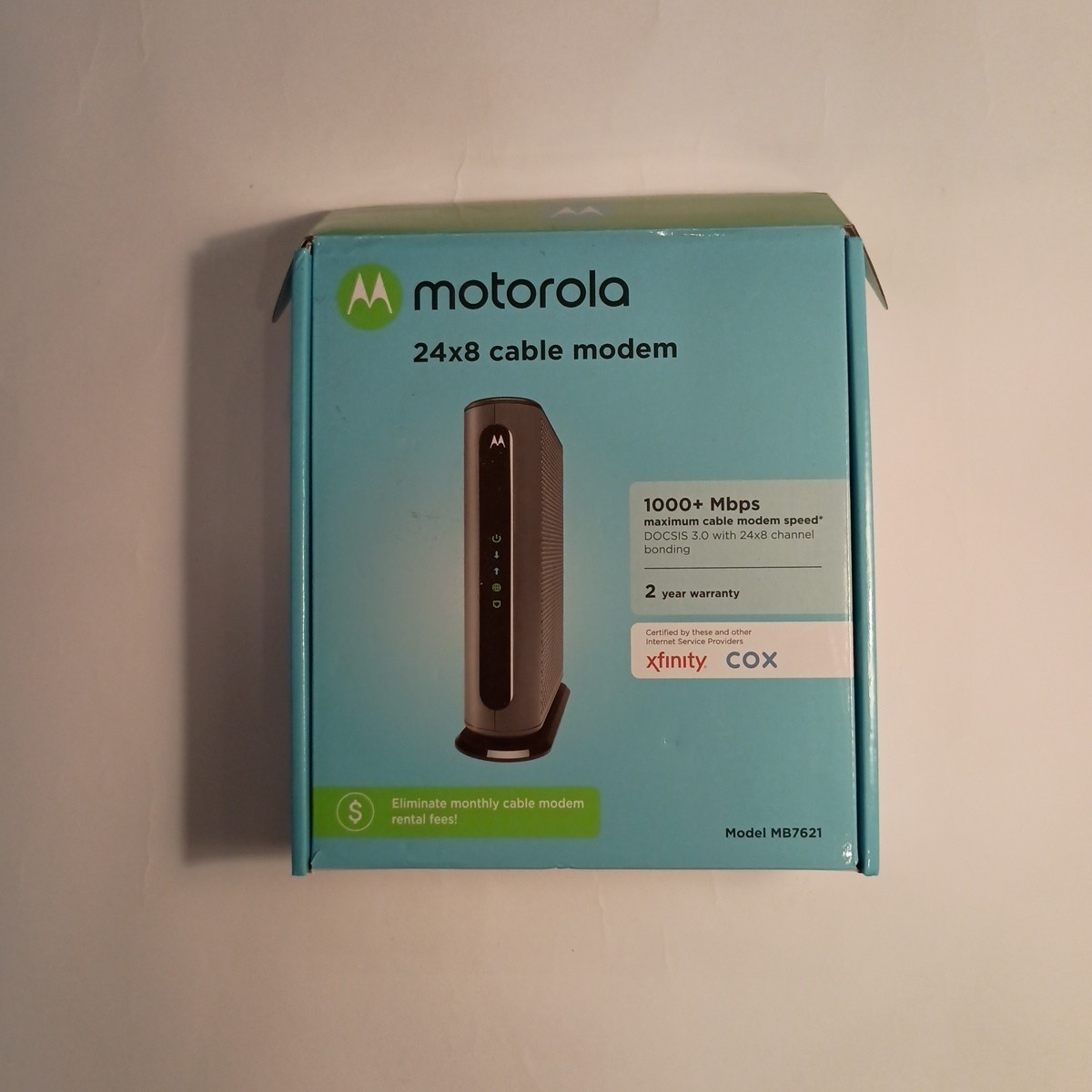 Motorola Cable Modem 24×8 Model MB7621 DOCSSIS 3.0, 1,000+Mbps, Working