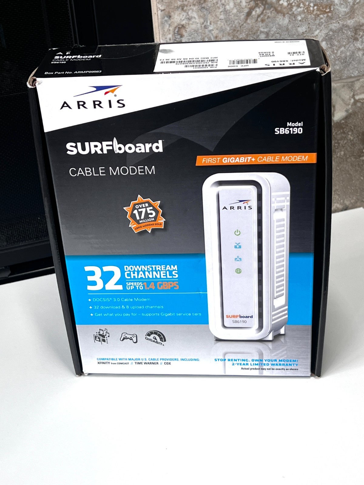 ARRIS SURFboard SB6190 DOCSIS 3.0 Cable Modem 32×8 1.4Gbps Gigabit