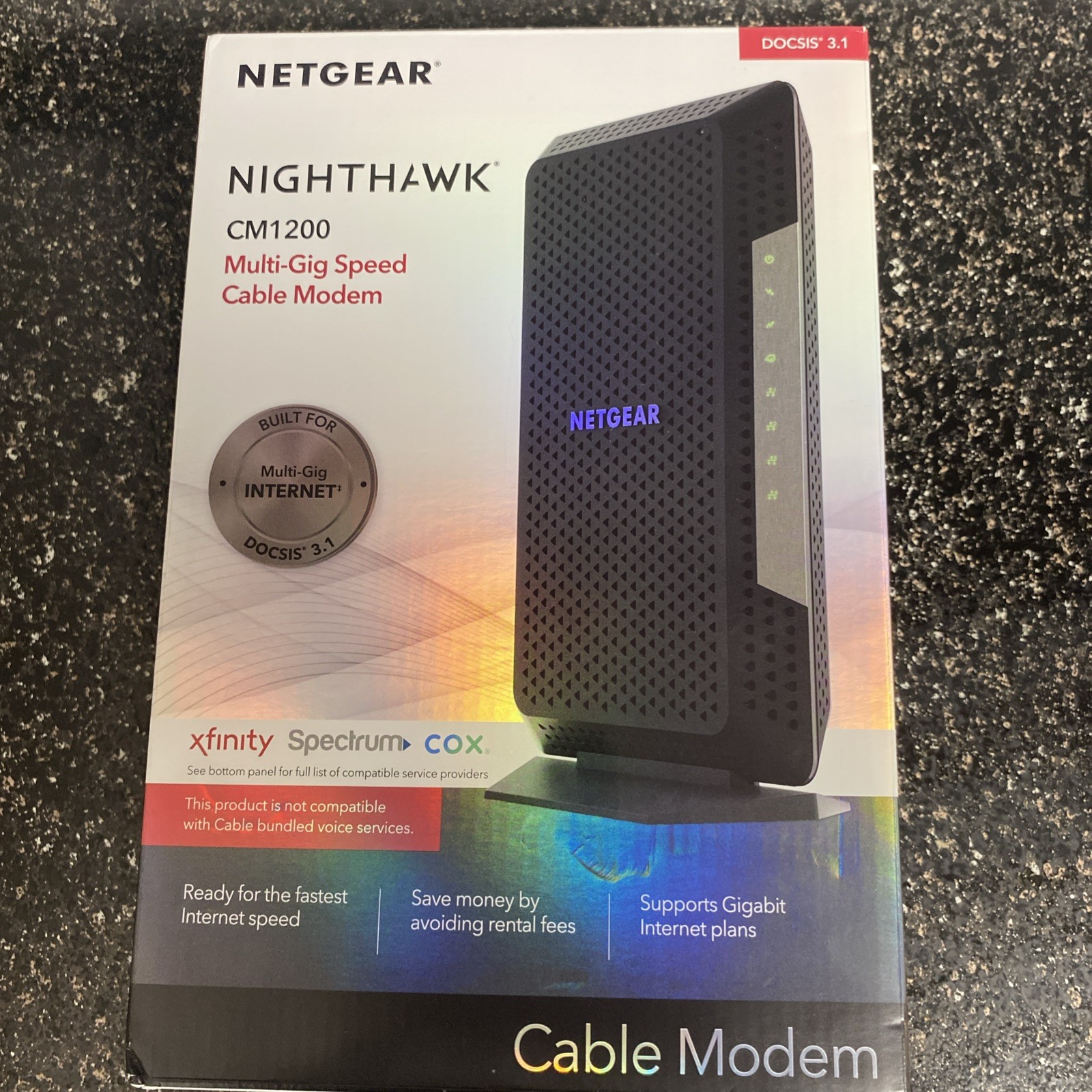 NETGEAR Nighthawk CM1200-100NAS DOCSIS 3.1 Cable Modem