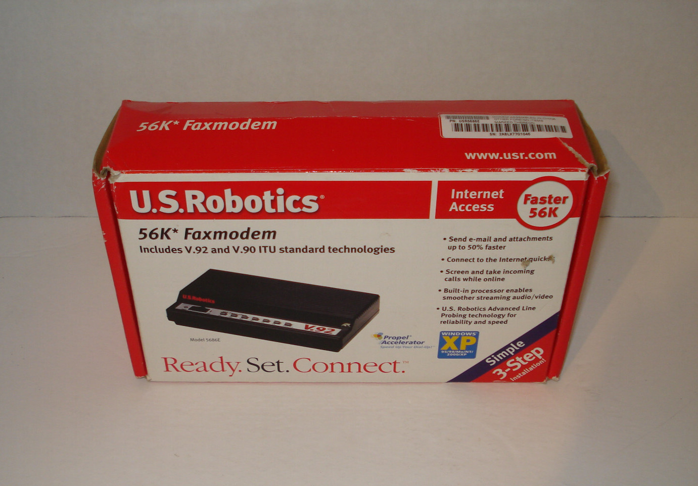 US ROBOTICS 56K MODEM Includes V.92 and V.90 ITU Standard Technologies # 5686E