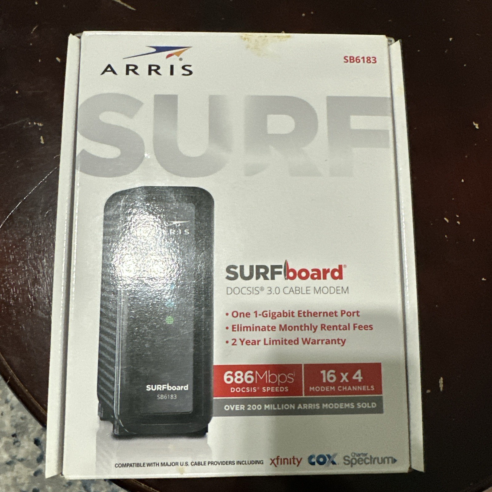 ARRIS SURFboard 16×4 DOCSIS 3.0 Wi-Fi Cable Modem, Model SB6183