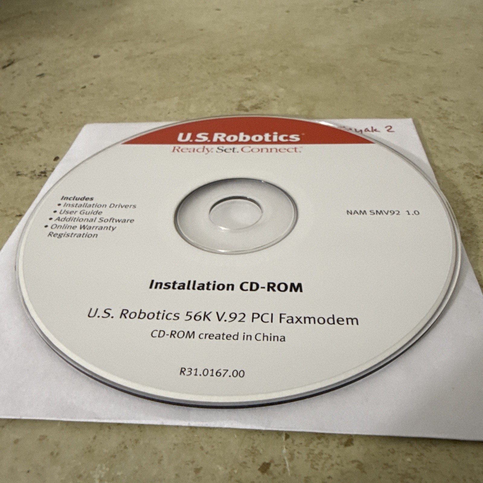 U.S Robotics Ready.set.connect Installation CD-Rom 56k V.92Faxmodem Pci Software