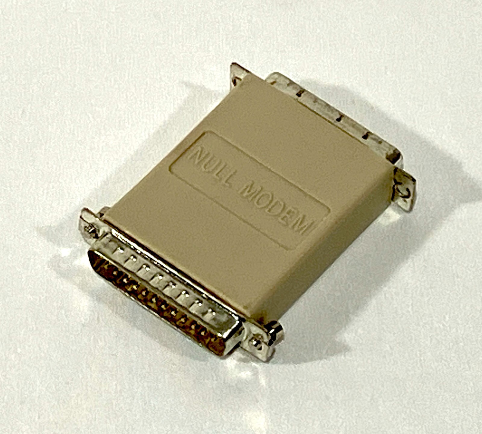 RS232 Null Modem Connector/Adapter – 25 Pin DB25 – Male / Female – Tandy