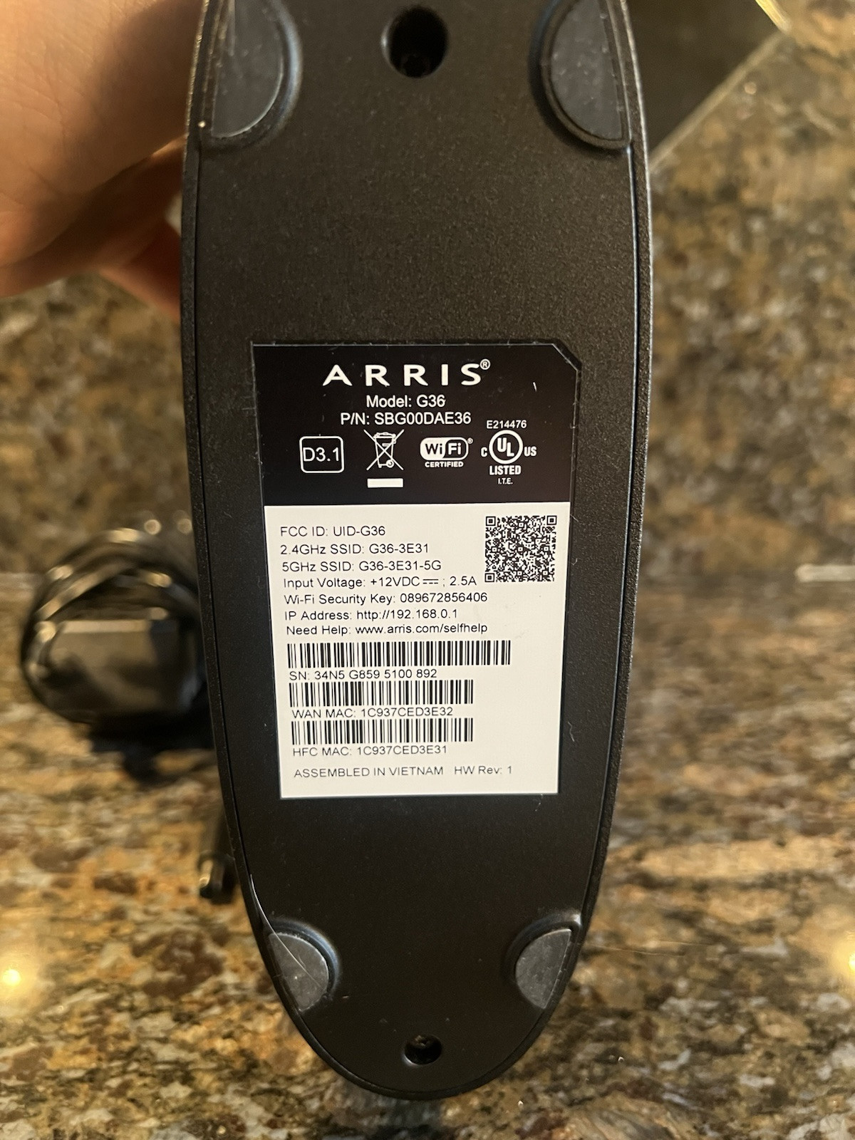 ARRIS G36 – SURFboard DOCSIS 3.1 Multi-Gig Cable Modem & Wi-Fi 6 Router Combo